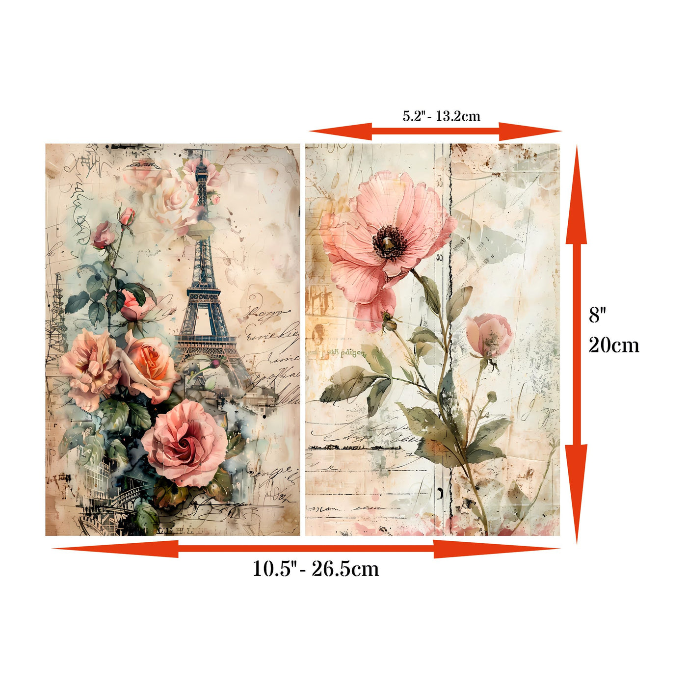 Decoupage Rice Paper, 20 x 26.5cm (6 Sheets) – 6x Decoupage Papers for Collage, Mixed Media, Card Making & Crafts, Decoupage by CRAFT KREATIVELY