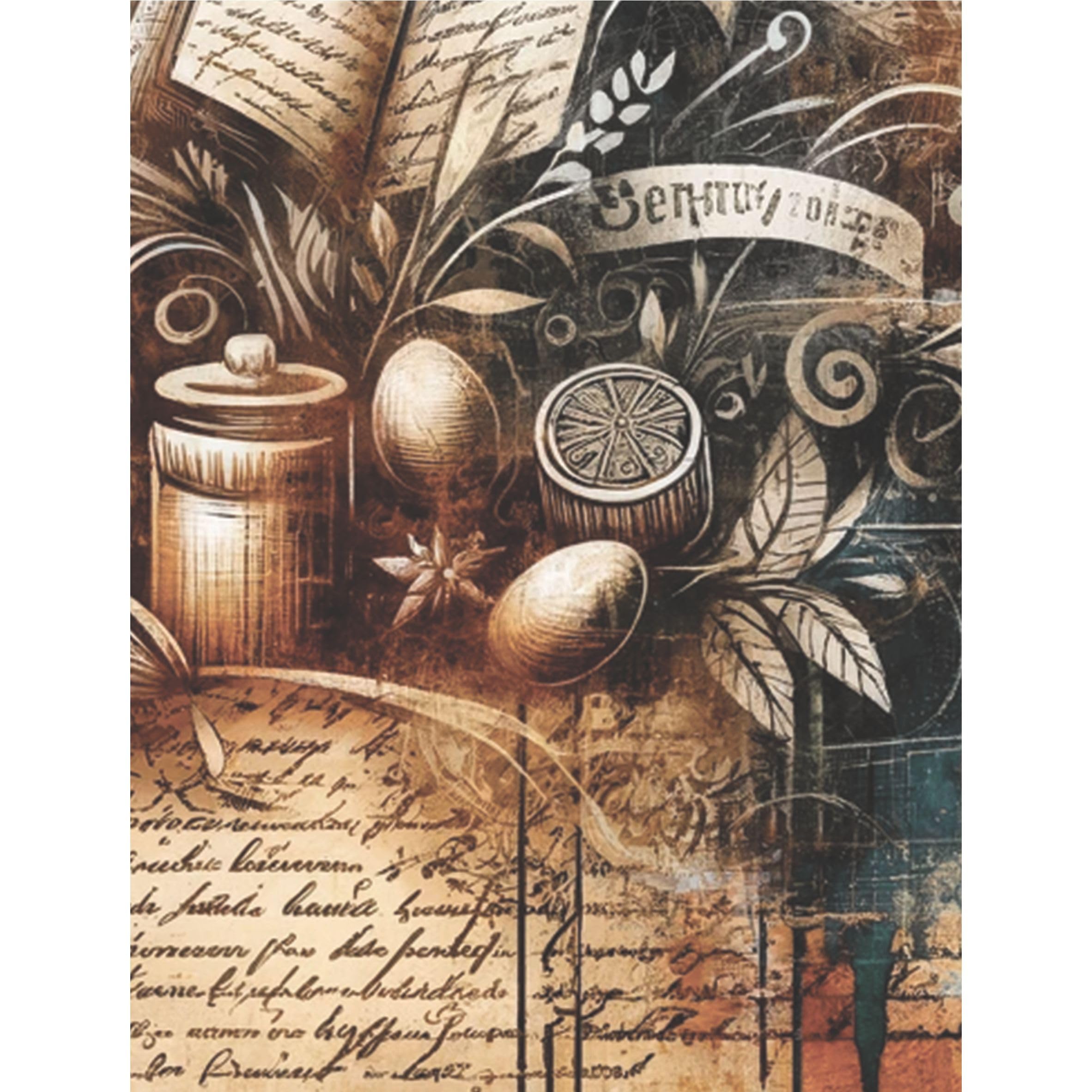 Coffee Shop Rice Paper, 8 x 10.5 inch - for Decoupage Scrapbooking Cards Crafts