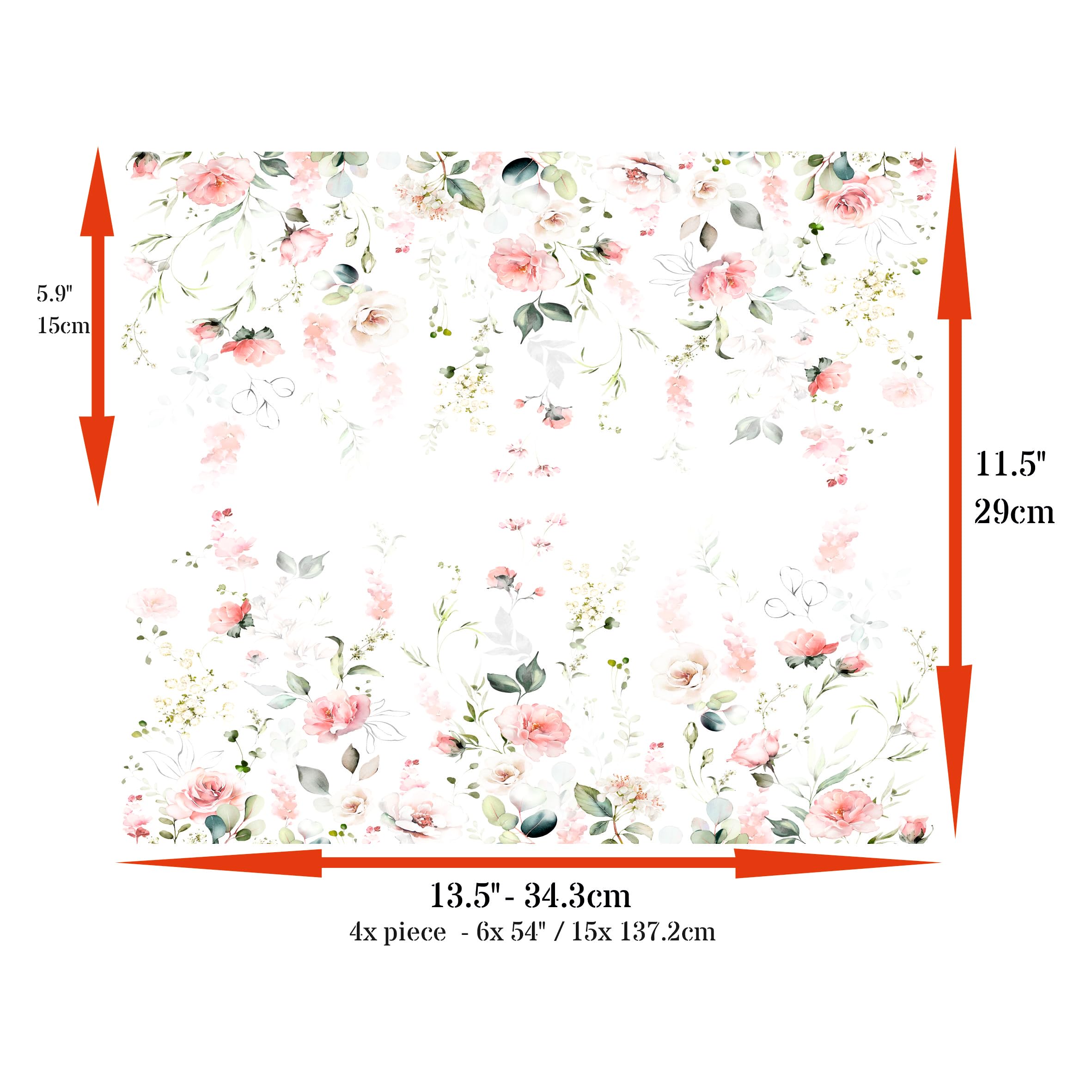 Decoupage Rice Paper (4 pc) - Decoupage Border for Walls, Furniture & Crafts, Decoupage by CRAFT KREATIVELY