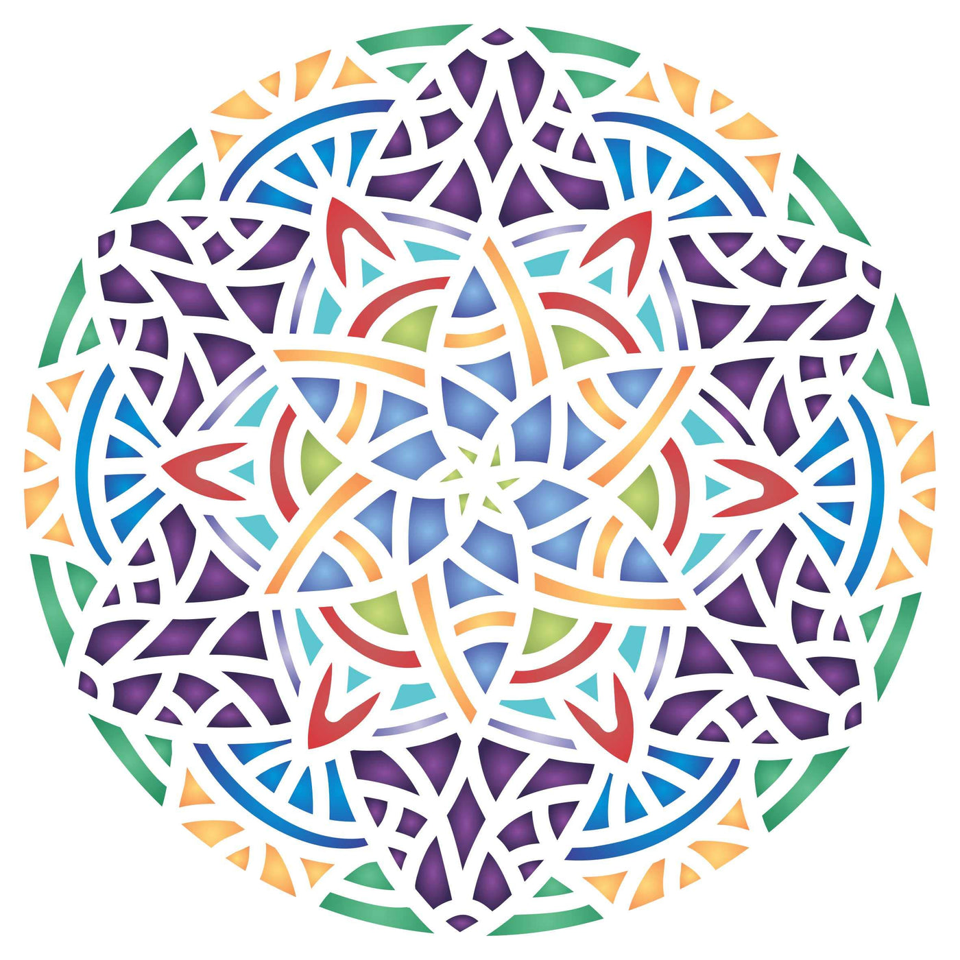 Arabic Mandala Stencil, 35.56 x 35.56 cm (L) - Islamic Mosaic Arabic Geometric Design Stencils Template for Painting