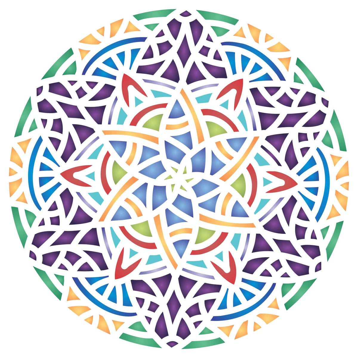 Arabic Mandala Stencil, 35.56 x 35.56 cm (L) - Islamic Mosaic Arabic Geometric Design Stencils Template for Painting