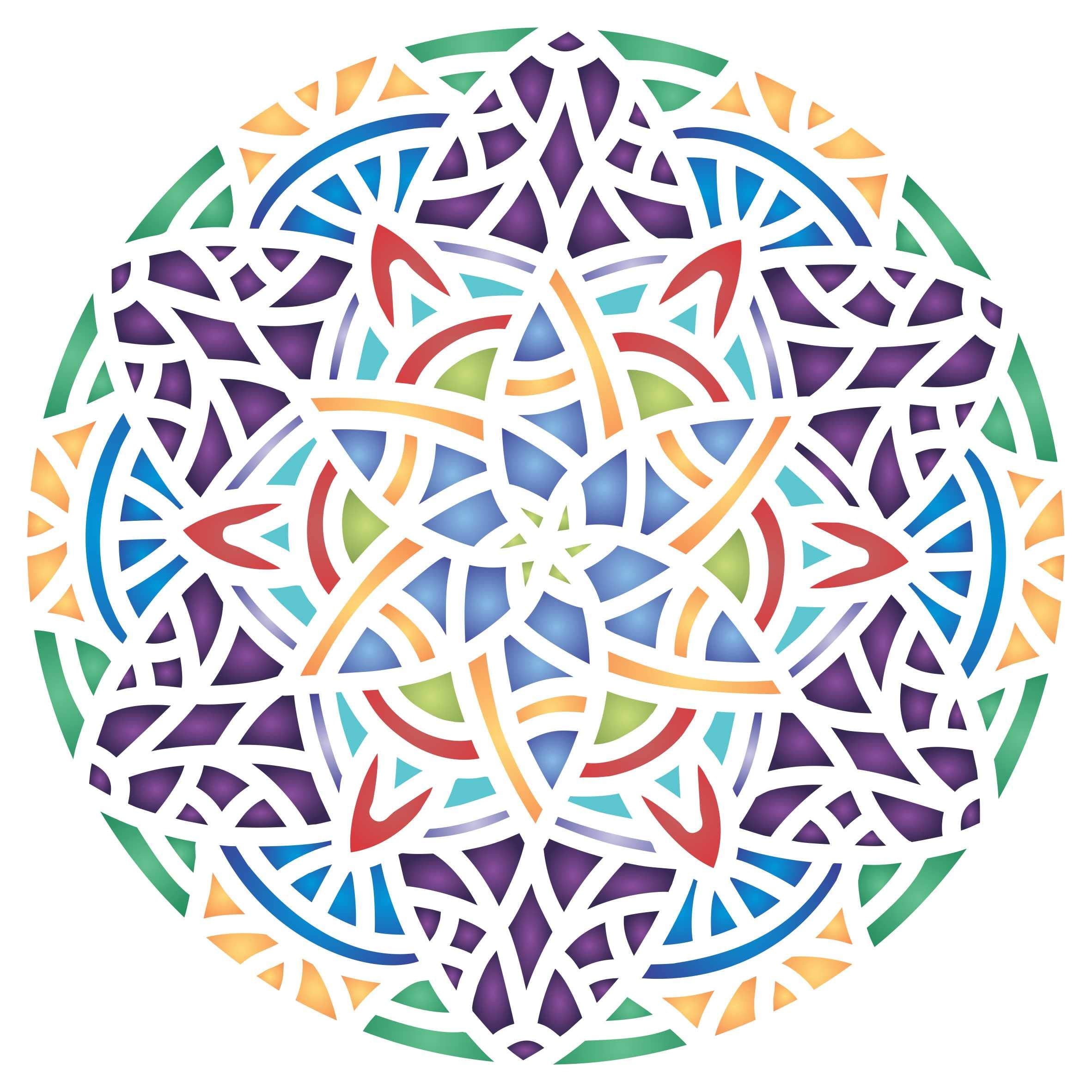 Arabic Mandala Stencil, 35.56 x 35.56 cm (L) - Islamic Mosaic Arabic Geometric Design Stencils Template for Painting