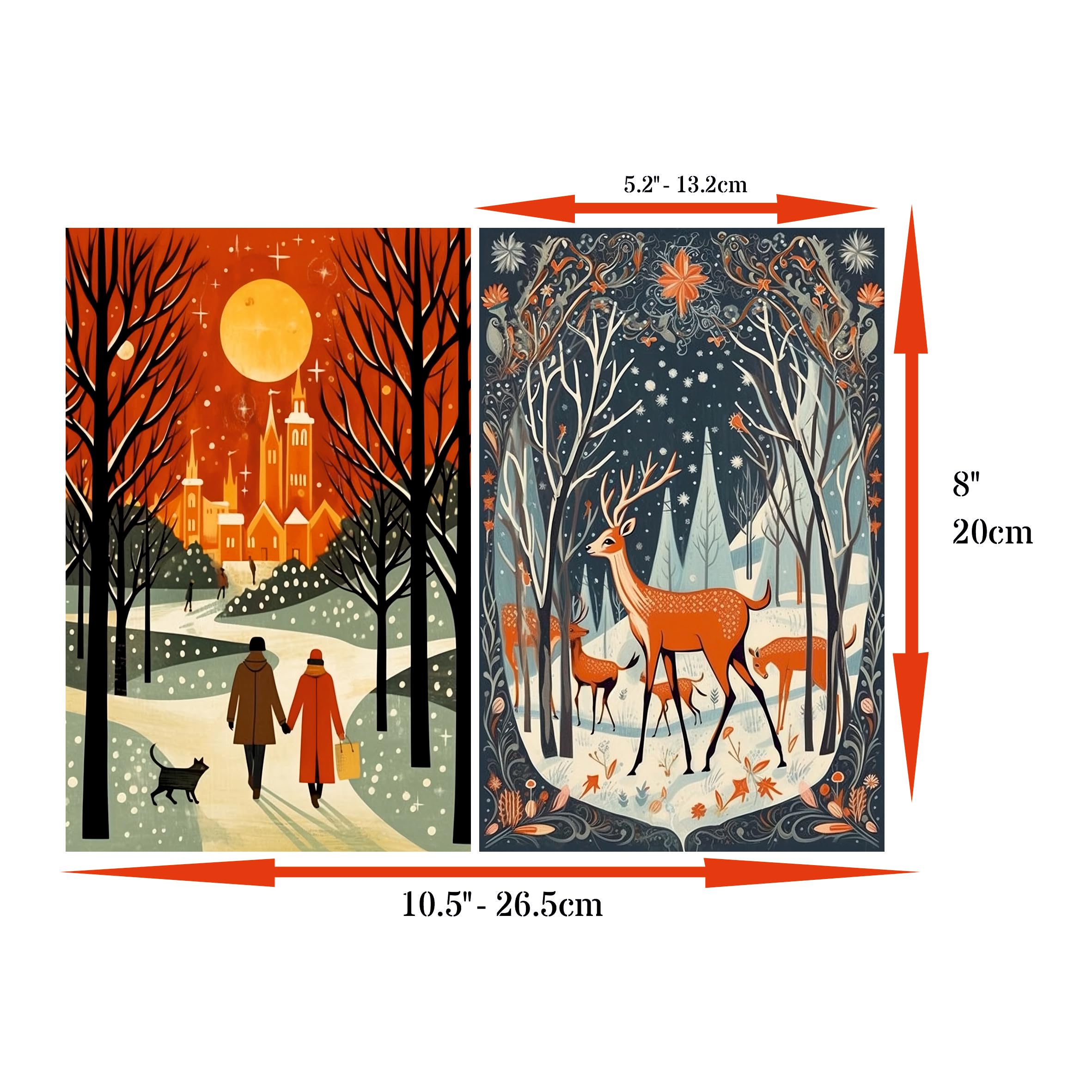 Decoupage Rice Papers - 6 Sheets | 6 Unique Designs | Versatile Christmas Designs for Art Projects & Crafting by CRAFT KREATIVELY