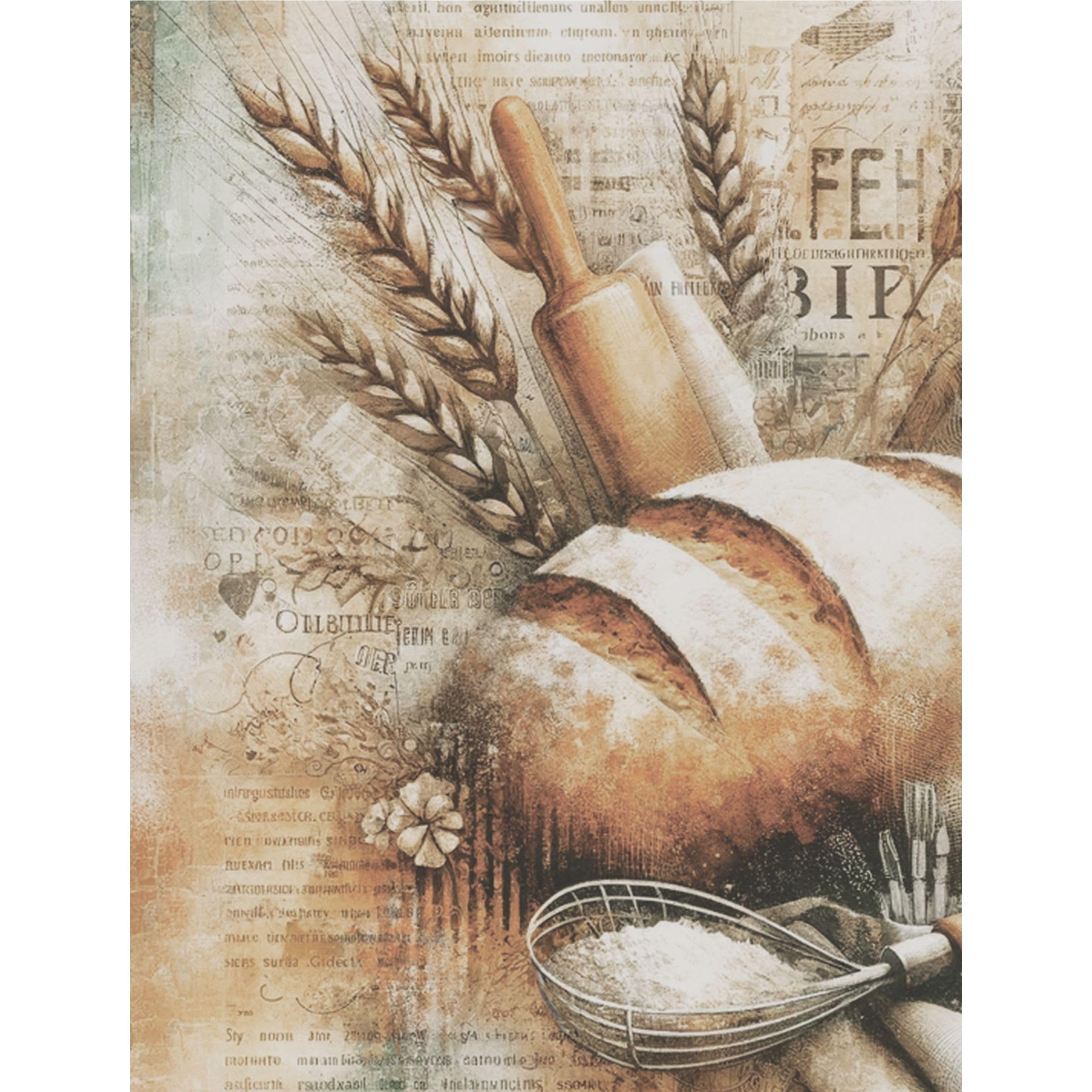 Coffee Shop Rice Paper, 8 x 10.5 inch - for Decoupage Scrapbooking Cards Crafts