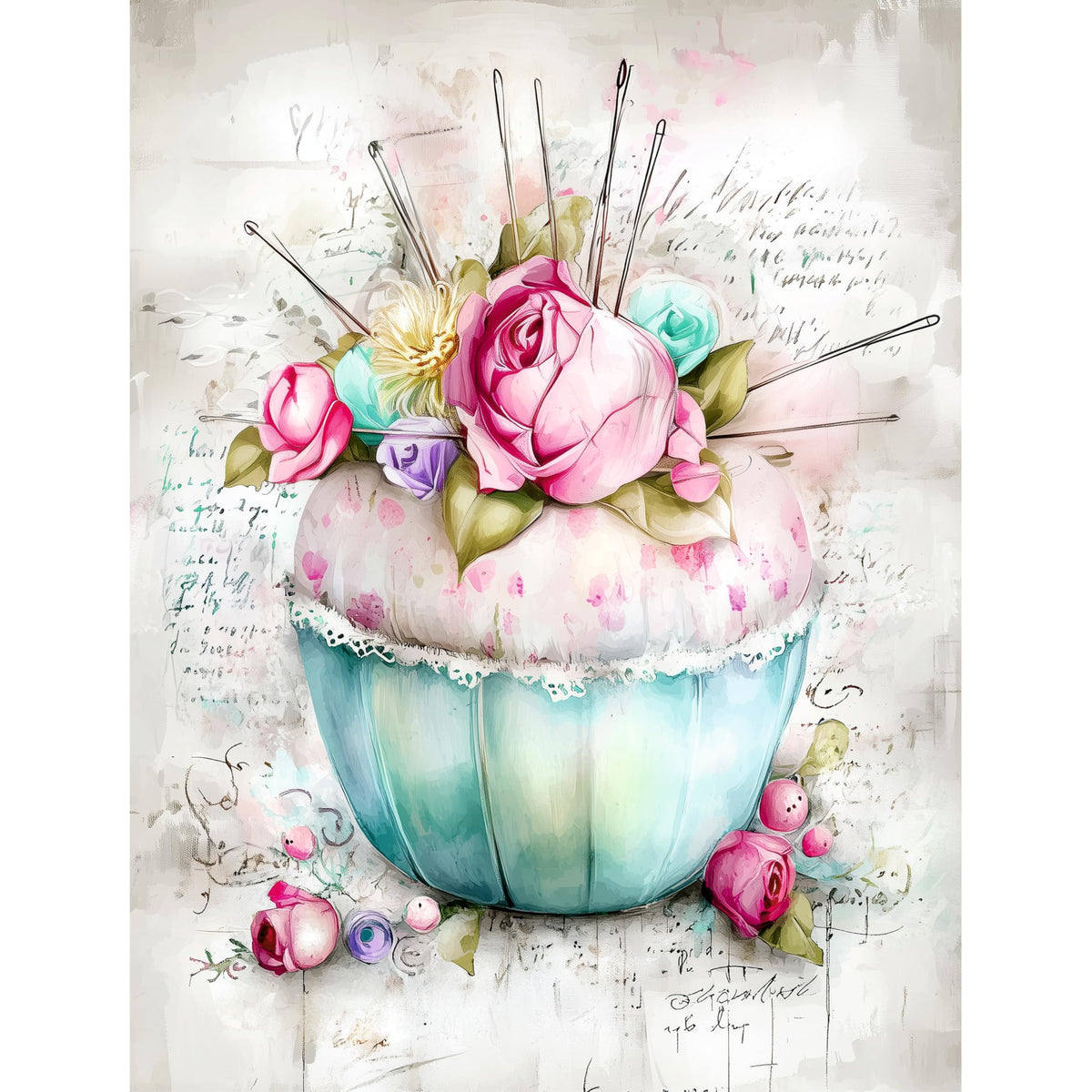 Sewing Rice Papers – Decoupage Paper Design for Furniture, Mixed Media, Cards & Crafts, Decoupage by CRAFT KREATIVELY