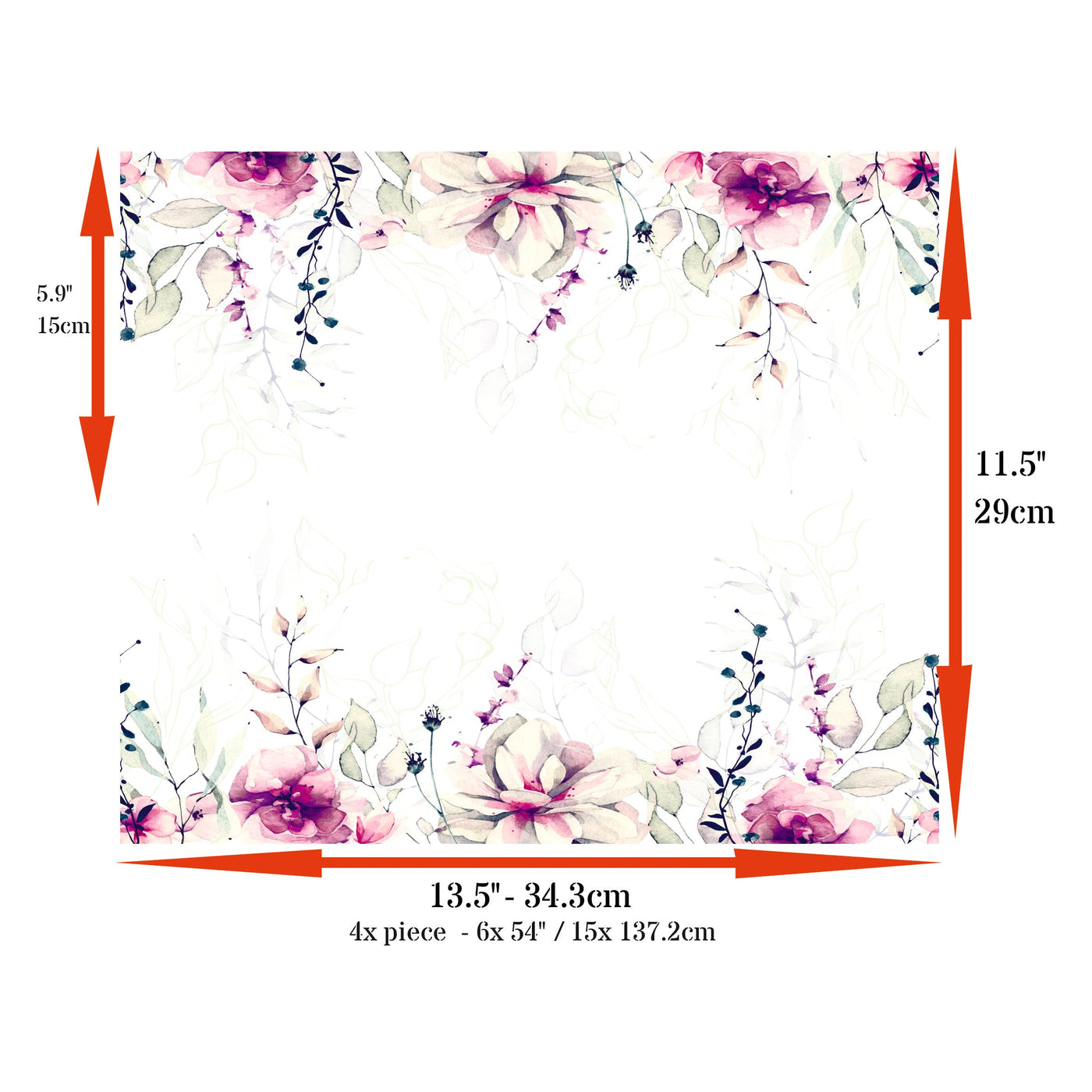 Decoupage Rice Paper (4 pc) - Decoupage Border for Walls, Furniture & Crafts, Decoupage by CRAFT KREATIVELY