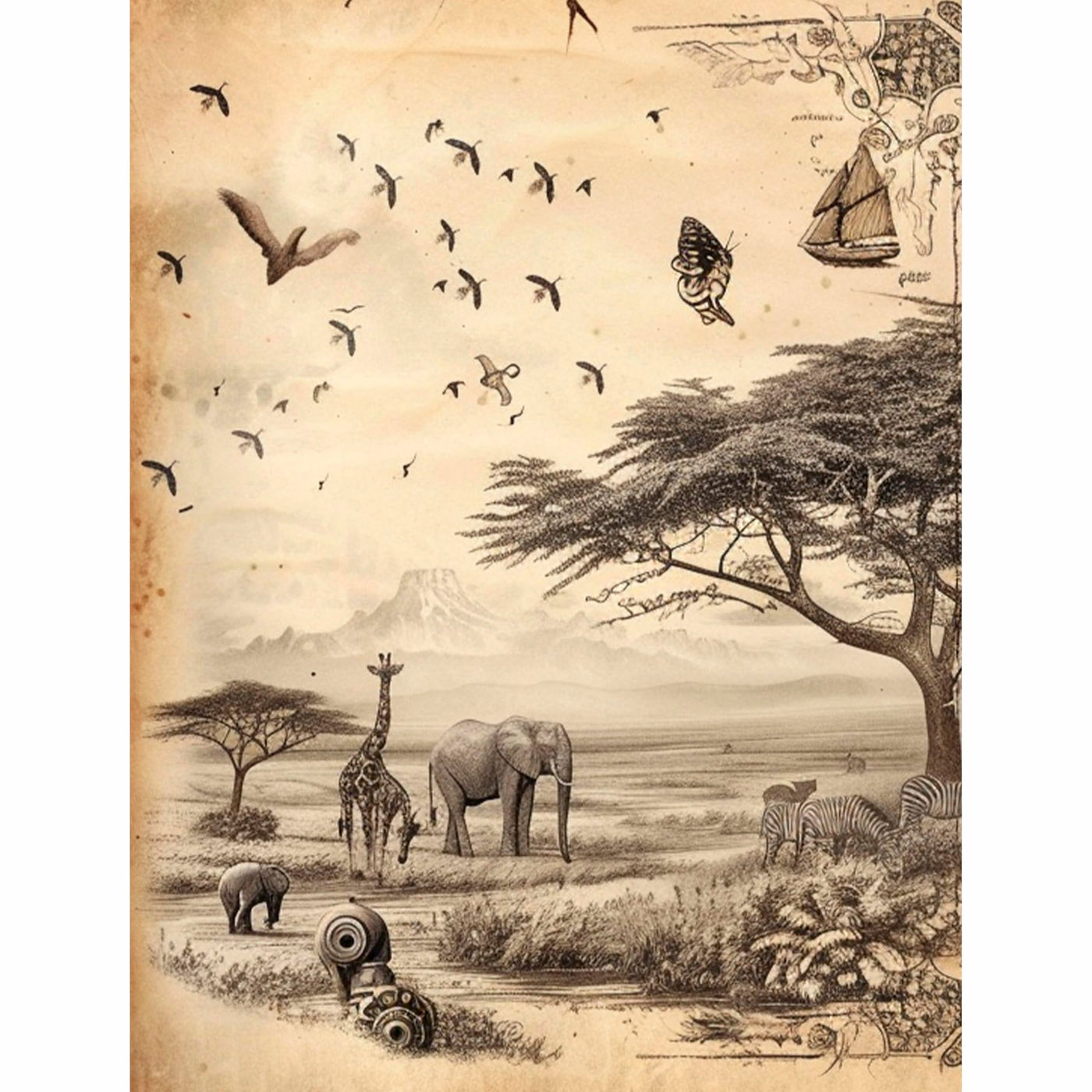 Decoupage Rice Paper, 20 x 26.5cm(6 Sheets) – 6x Decoupage Papers for Collage, Mixed Media, Card Making & Crafts, Decoupage by CRAFT KREATIVELY