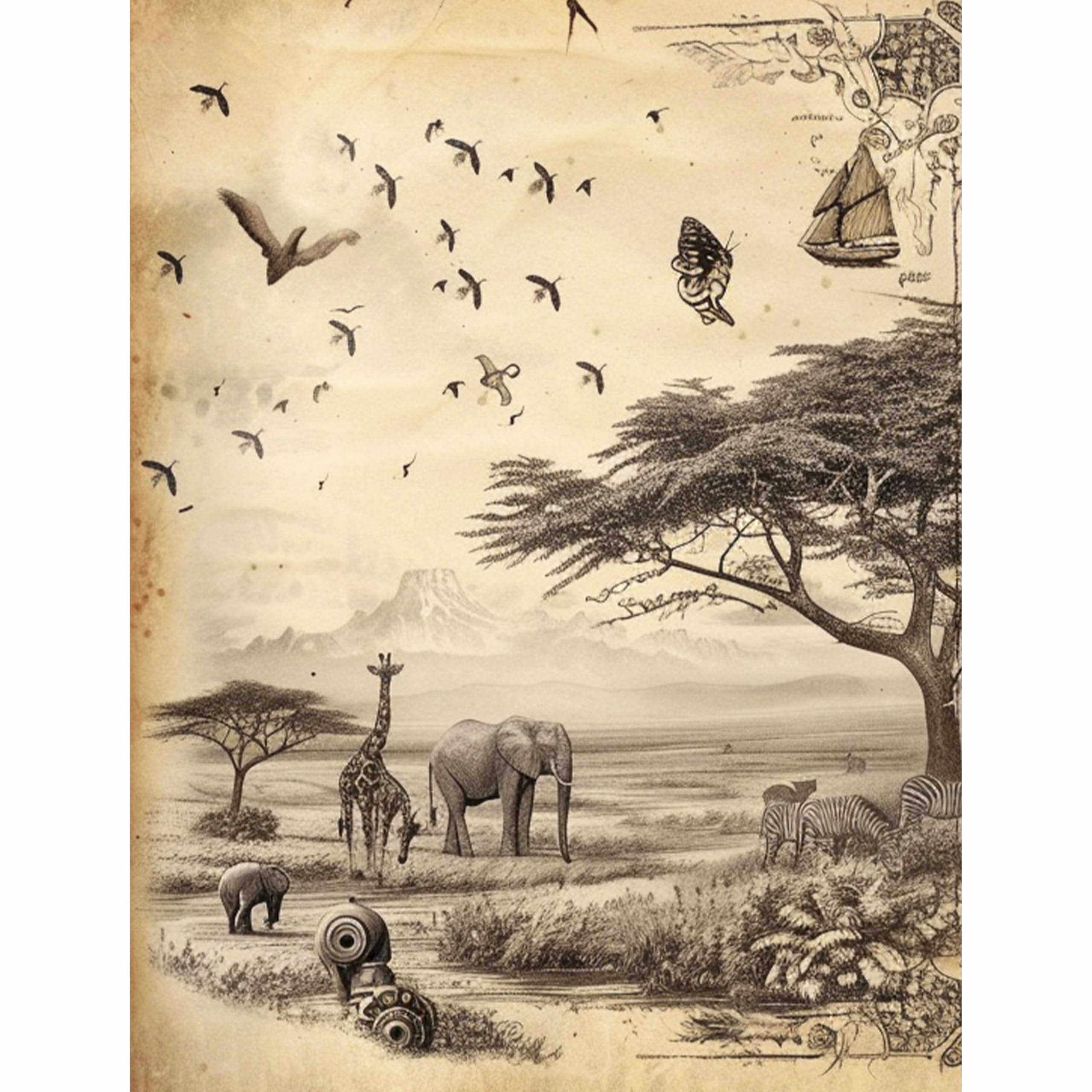 Decoupage Rice Paper, 20 x 26.5cm(6 Sheets) – 6x Decoupage Papers for Collage, Mixed Media, Card Making & Crafts, Decoupage by CRAFT KREATIVELY