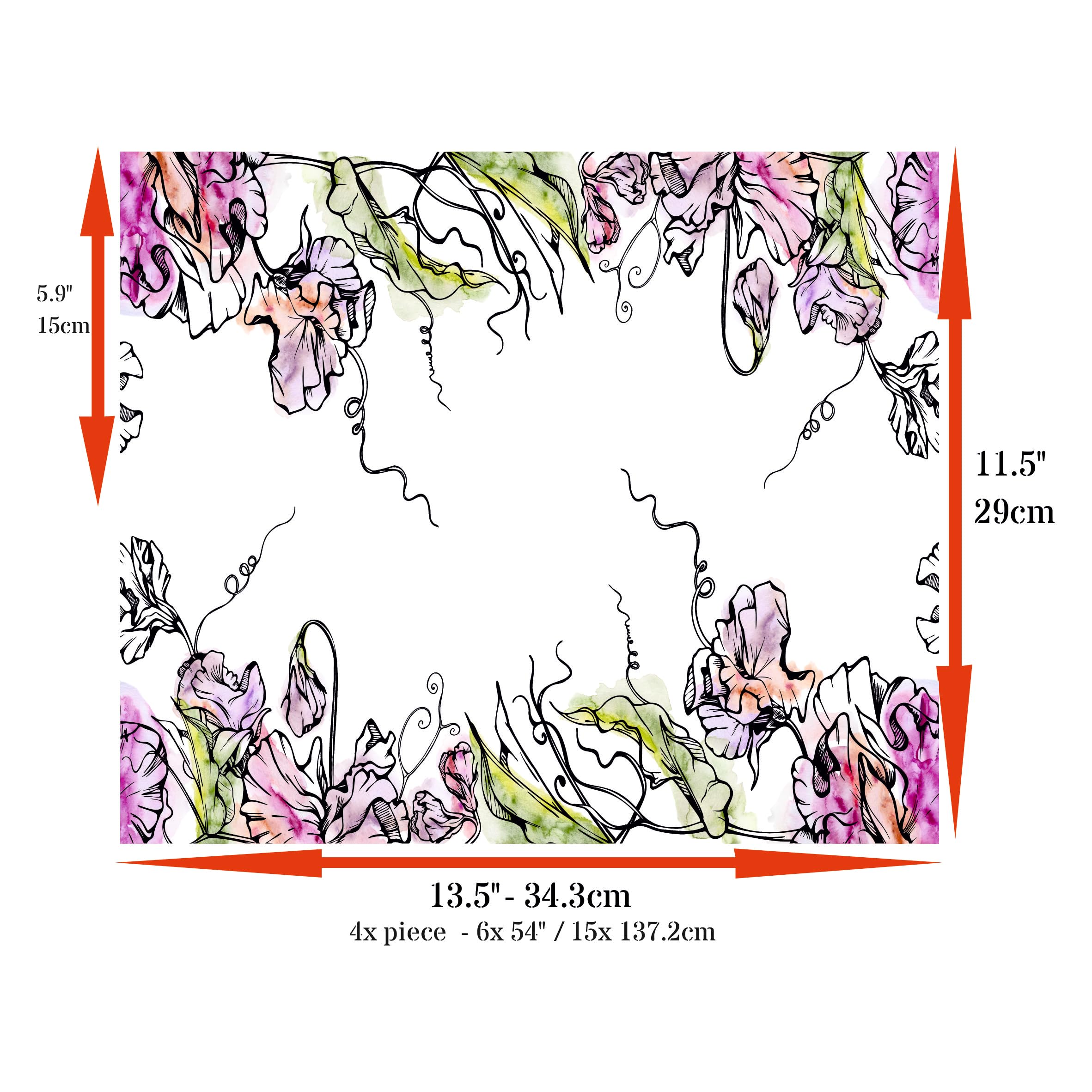 Decoupage Rice Paper (4 pc) - Decoupage Border for Walls, Furniture & Crafts, Decoupage by CRAFT KREATIVELY