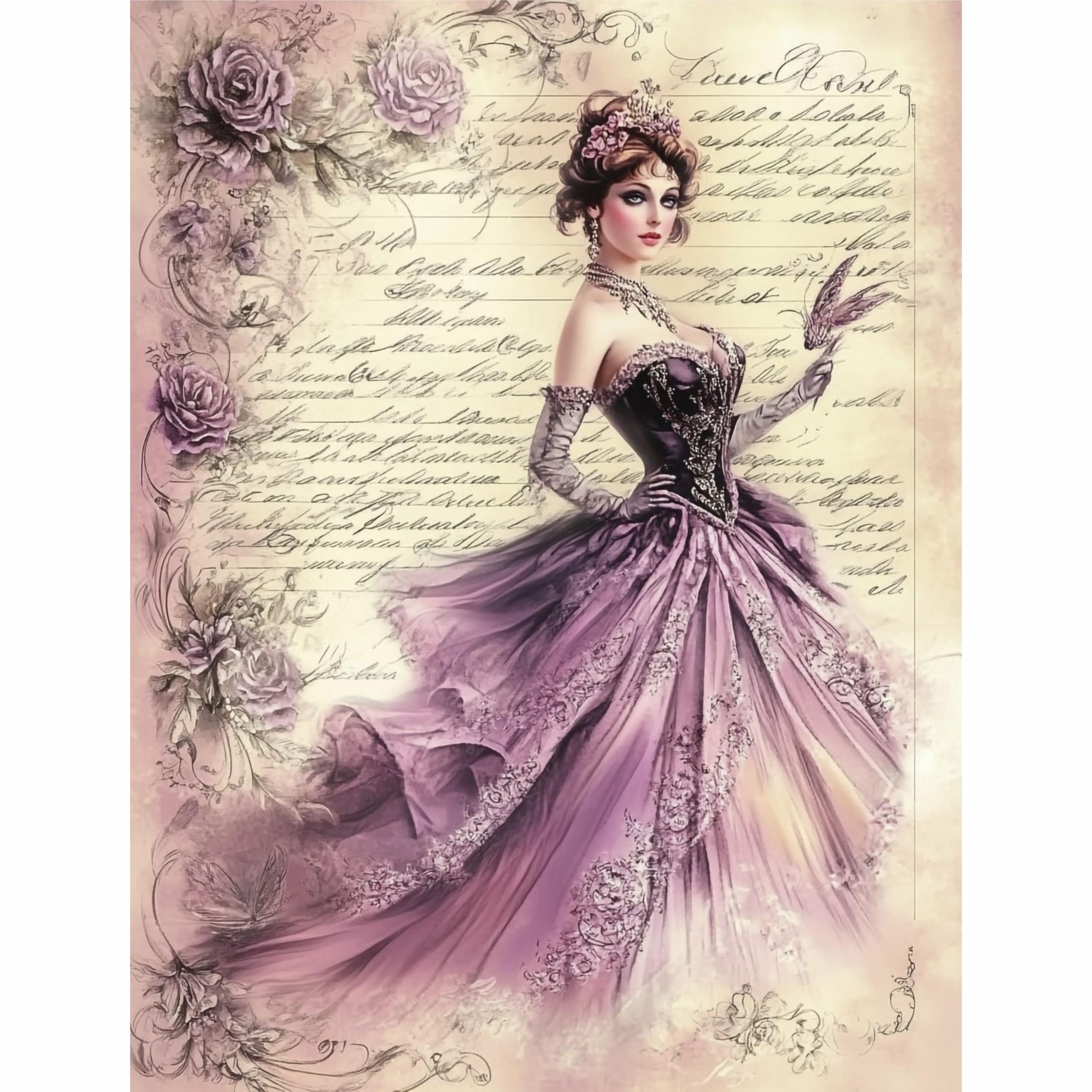 Decoupage Rice Paper, 8 x 10.5” (A4) – 9 Pages – 18 Coordinated Designs – Premium 30gsm Craft Paper for Furniture, Scrapbooking & DIY Décor by Craft Kreatively