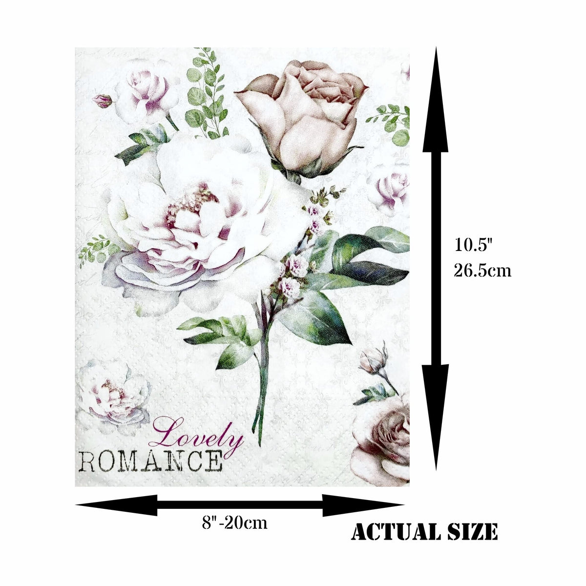 Rose Theme Rice Paper, 20 x 26,6cm (6pc) - 6 Designs for Scrapbooking Cards Crafts, Decoupage by CRAFT KREATIVELY