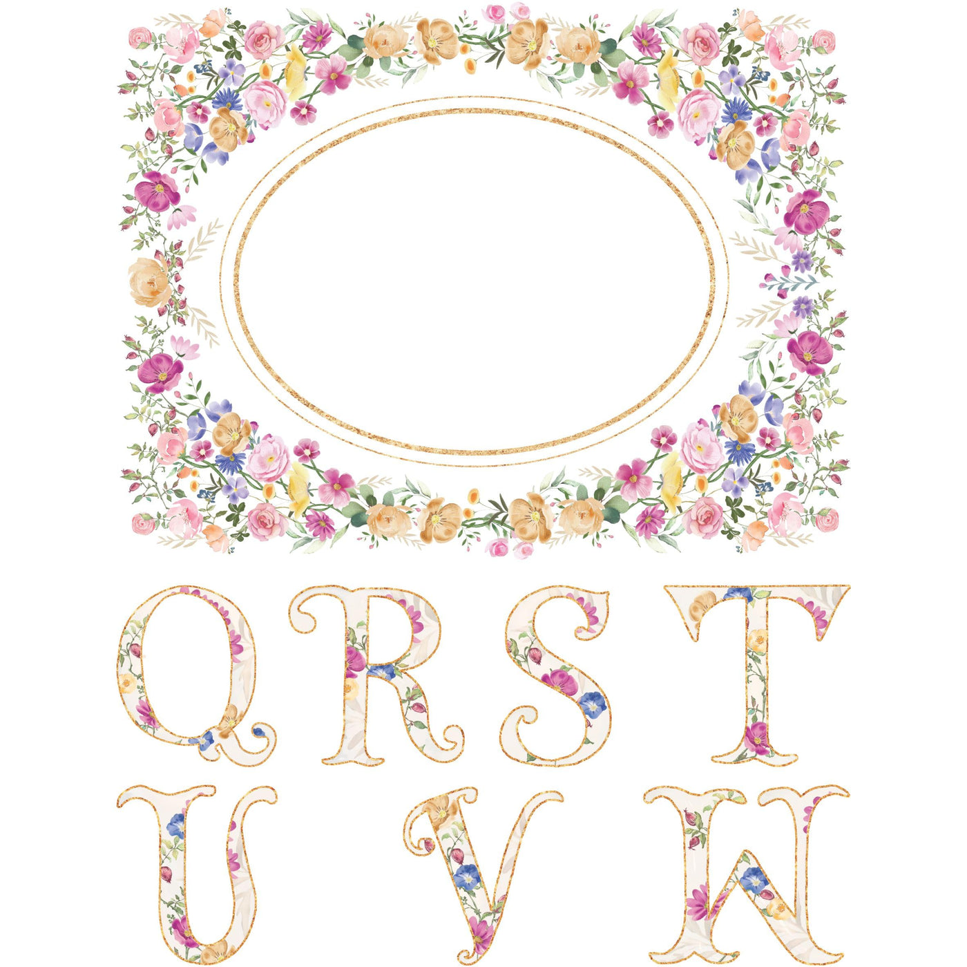 Letters n Frames Rice Paper - Hand Painted Decoupage Craft Cards
