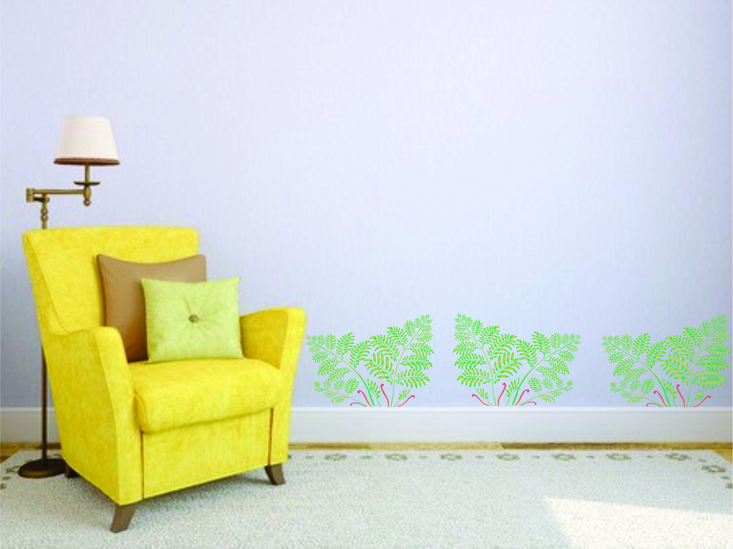 Fern Stencil - 37 x 26.5cm (M) - Reusable Tree Fern Leaf Frond Foliage Wall Stencil Template
