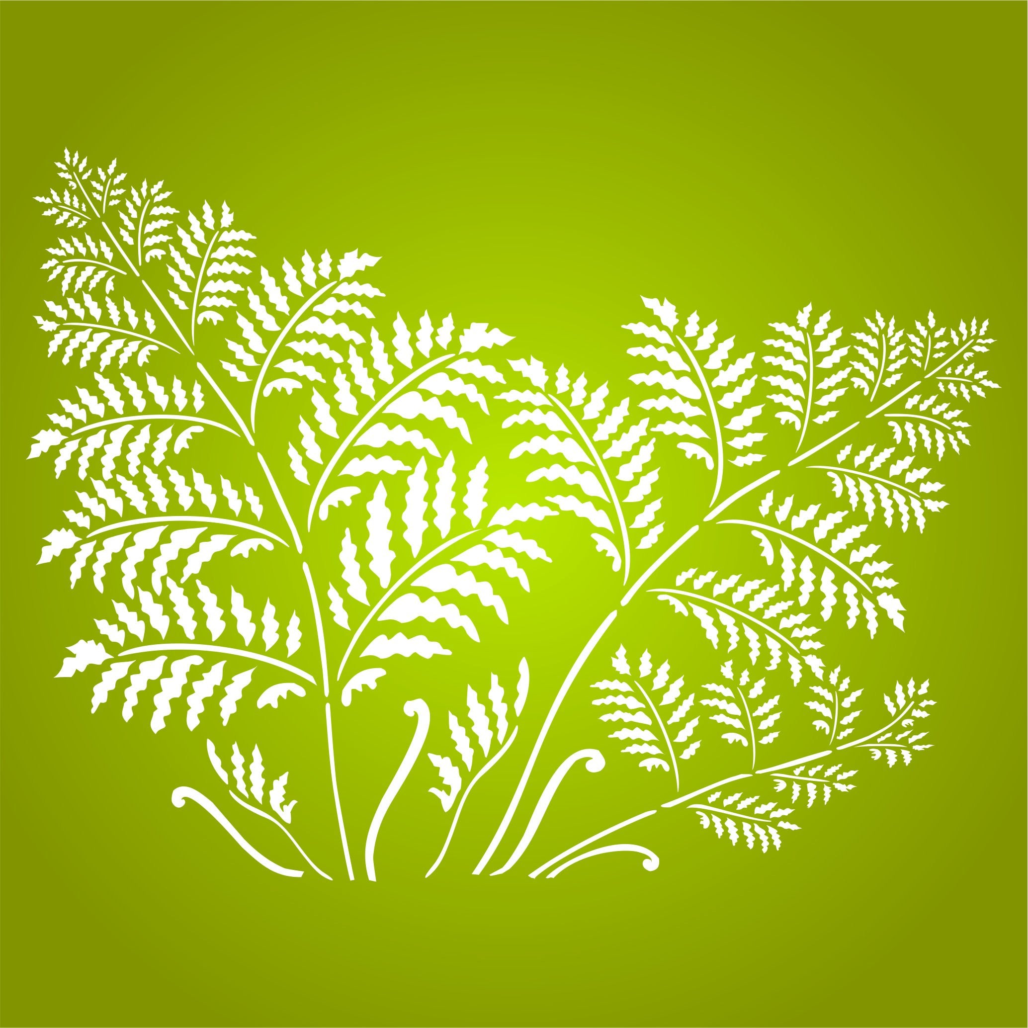 Fern Stencil - 37 x 26.5cm (M) - Reusable Tree Fern Leaf Frond Foliage Wall Stencil Template