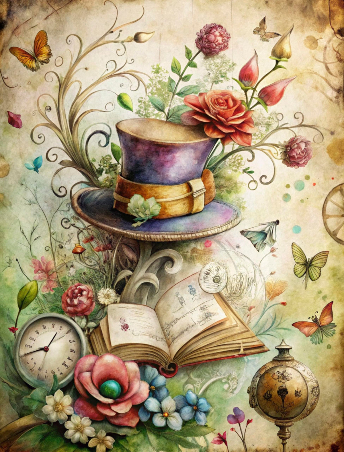 Wonderland People Rice Papers, 8 x 10.5 inch (A4) - 6 Pieces | 6 Unique Designs | Versatile Decoupage Designs for Art Projects & Crafting by CRAFT KREATIVELY