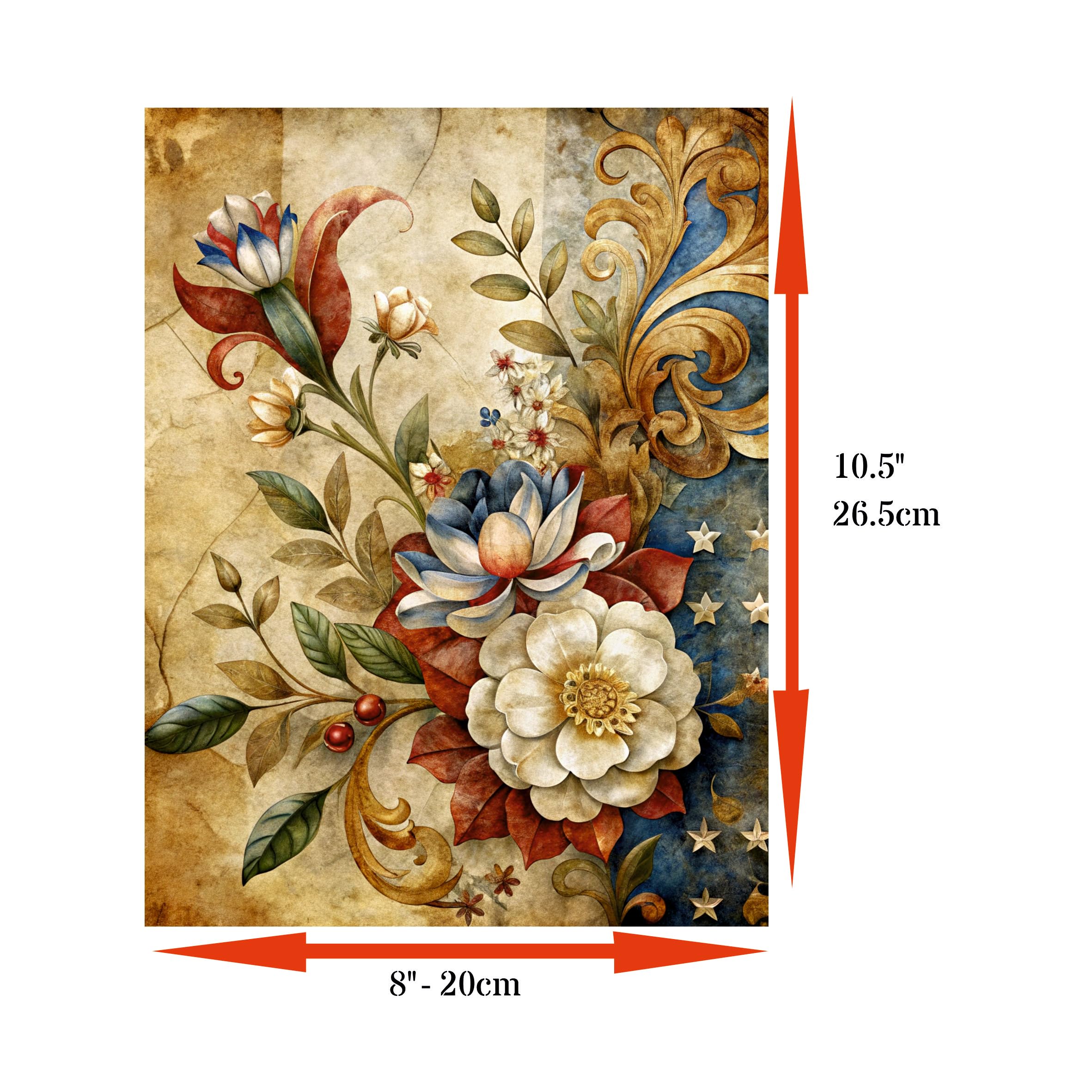 Decoupage Rice Papers - 6 Pieces | 6 Unique Designs | Versatile Decoupage Designs for Art Projects & Crafting by CRAFT KREATIVELY