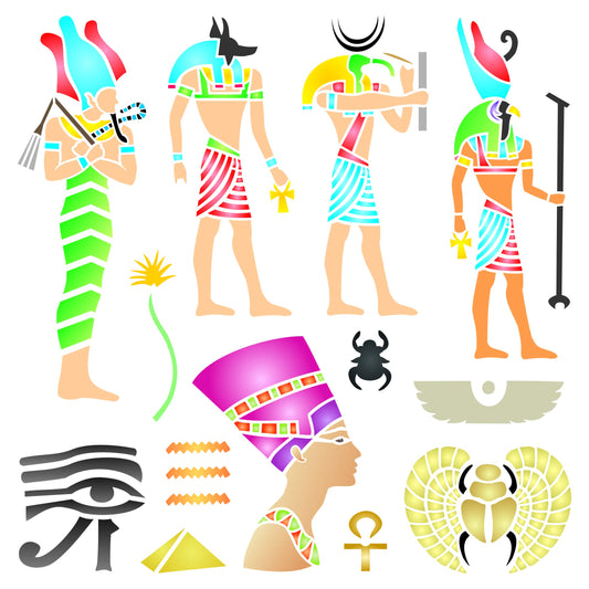Egyptian Stencil - Classic Egypt Symbol Hyroglyphics Stencils