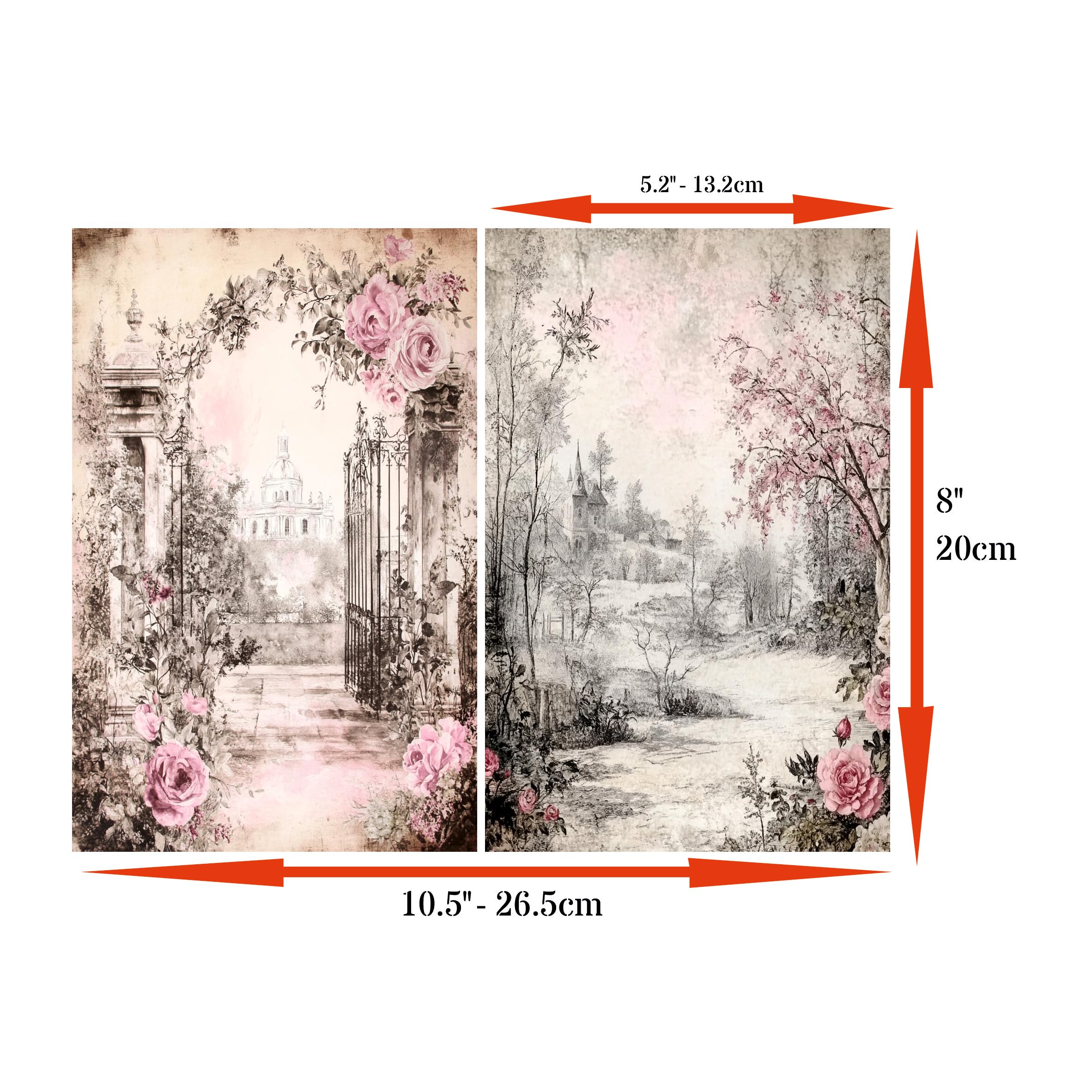 Decoupage Rice Paper, 20 x 26.5cm (6 Sheets) – 6x Decoupage Papers for Collage, Mixed Media, Card Making & Crafts, Decoupage by CRAFT KREATIVELY