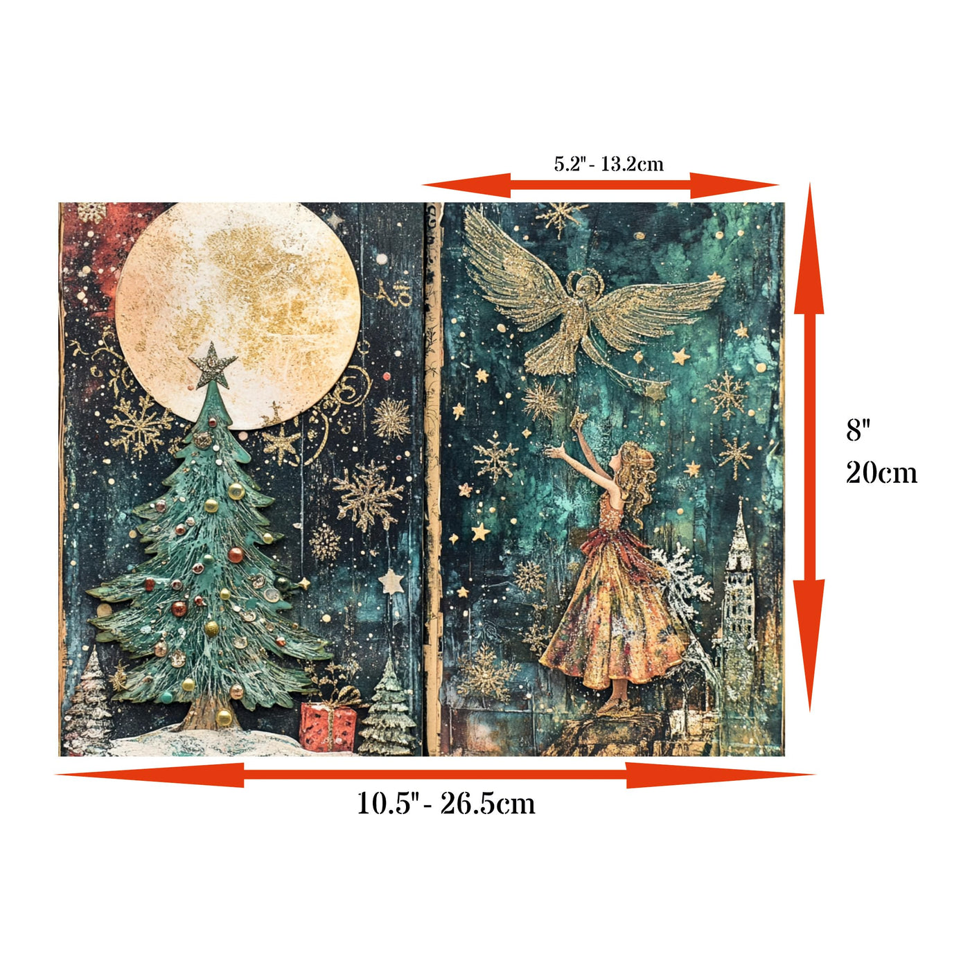 Decoupage Rice Papers - 6 Sheets | 6 Unique Designs | Versatile Christmas Designs for Art Projects & Crafting by CRAFT KREATIVELY