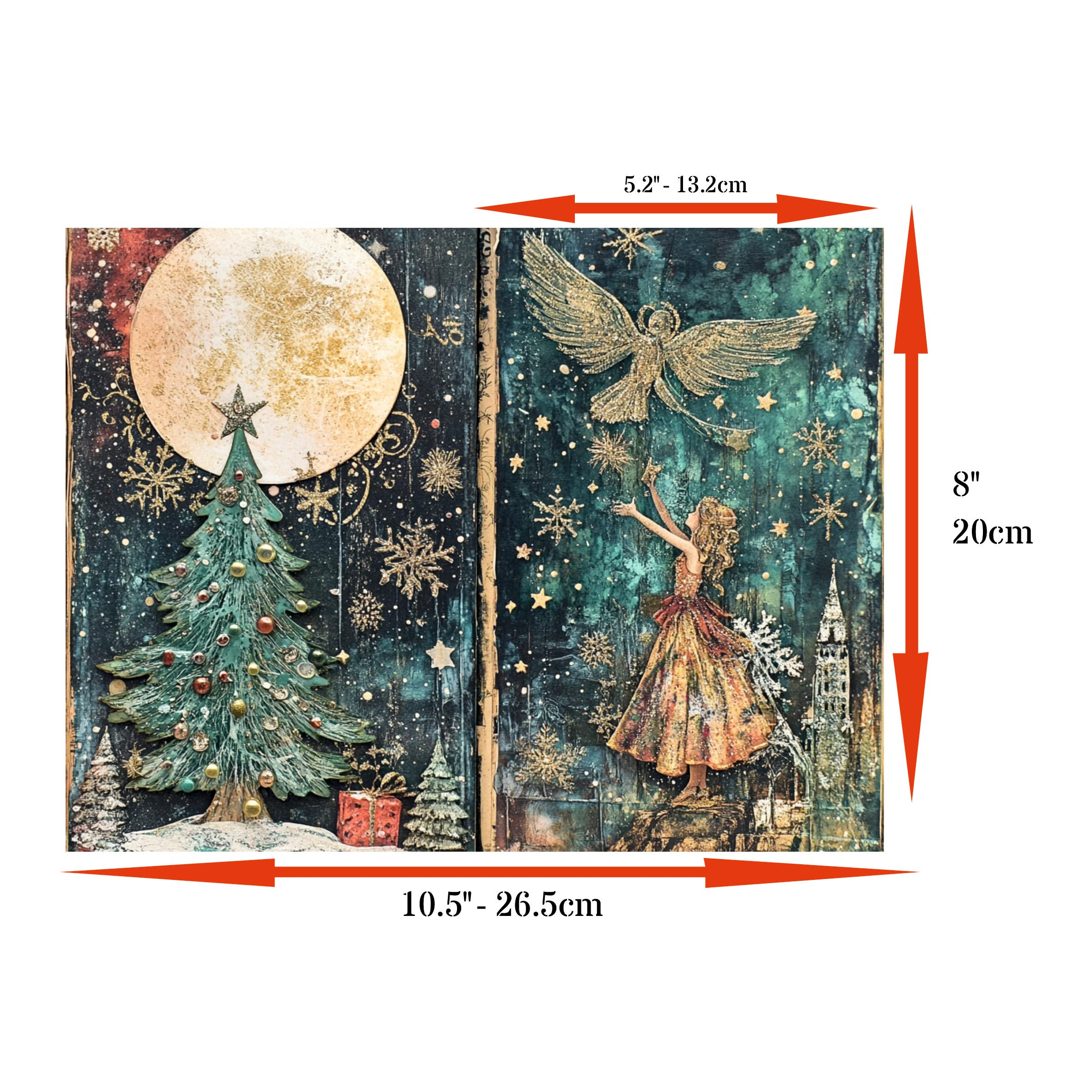 Decoupage Rice Papers - 6 Sheets | 6 Unique Designs | Versatile Christmas Designs for Art Projects & Crafting by CRAFT KREATIVELY