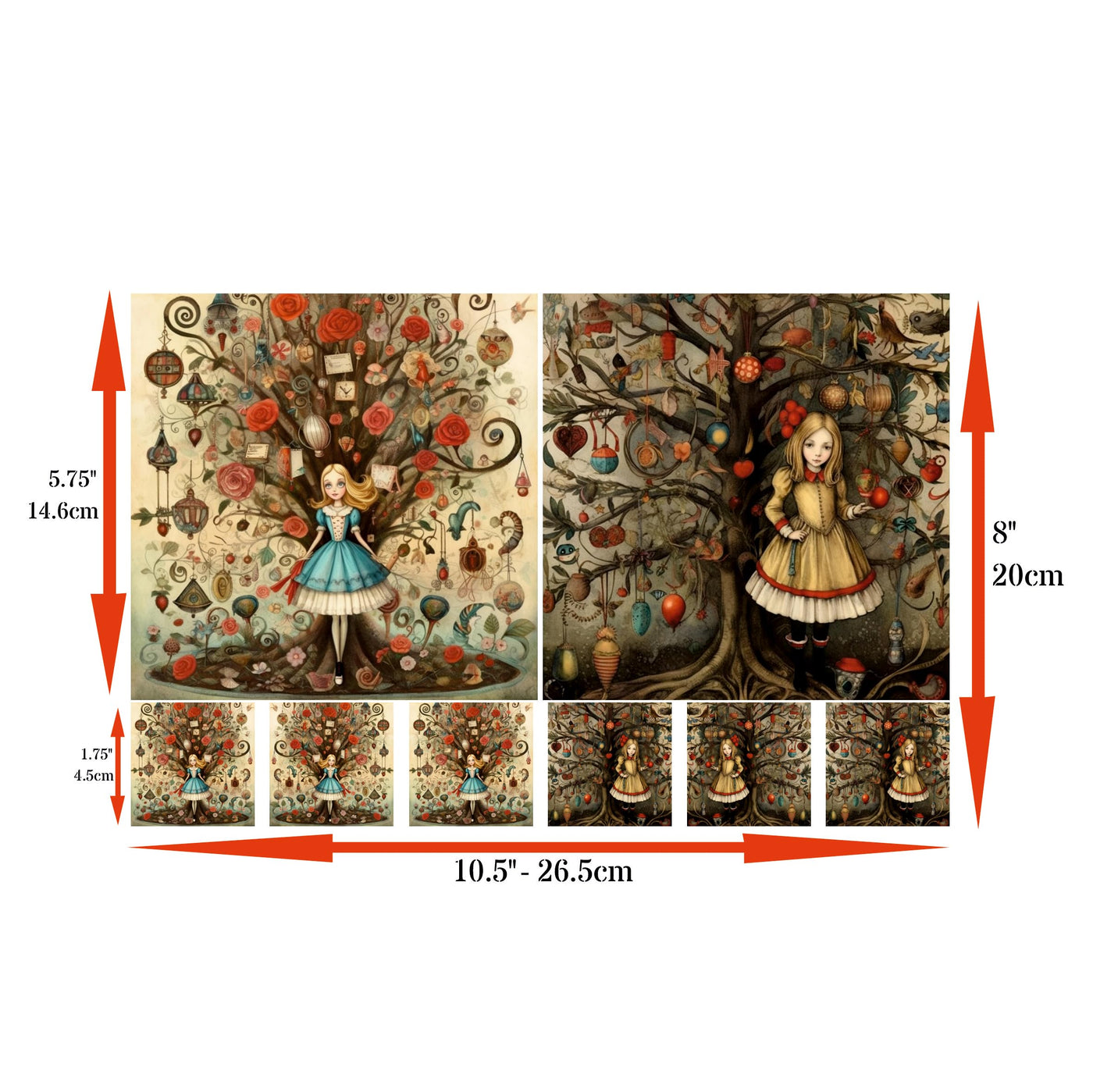 Decoupage Rice Papers - 4 Sheets | 32 Pieces | 8 Unique Designs | Versatile Designs for Art Projects & Crafting by CRAFT KREATIVELY