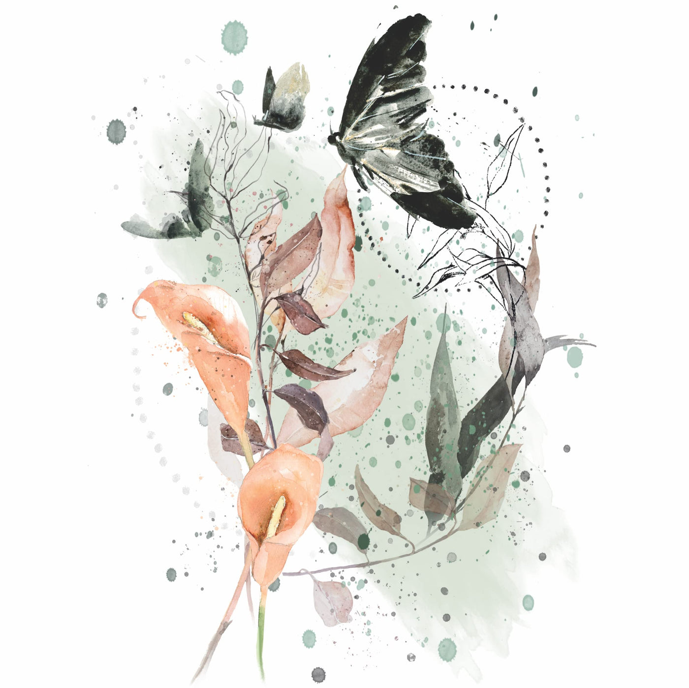 Black Butterfly Overlay Rice Paper, 20.32 x 26.67 cm - 6 x Different Printed Mulberry Paper Images 30gsm Visible Fibres for Decoupage Crafts Mixed Media Collage Art