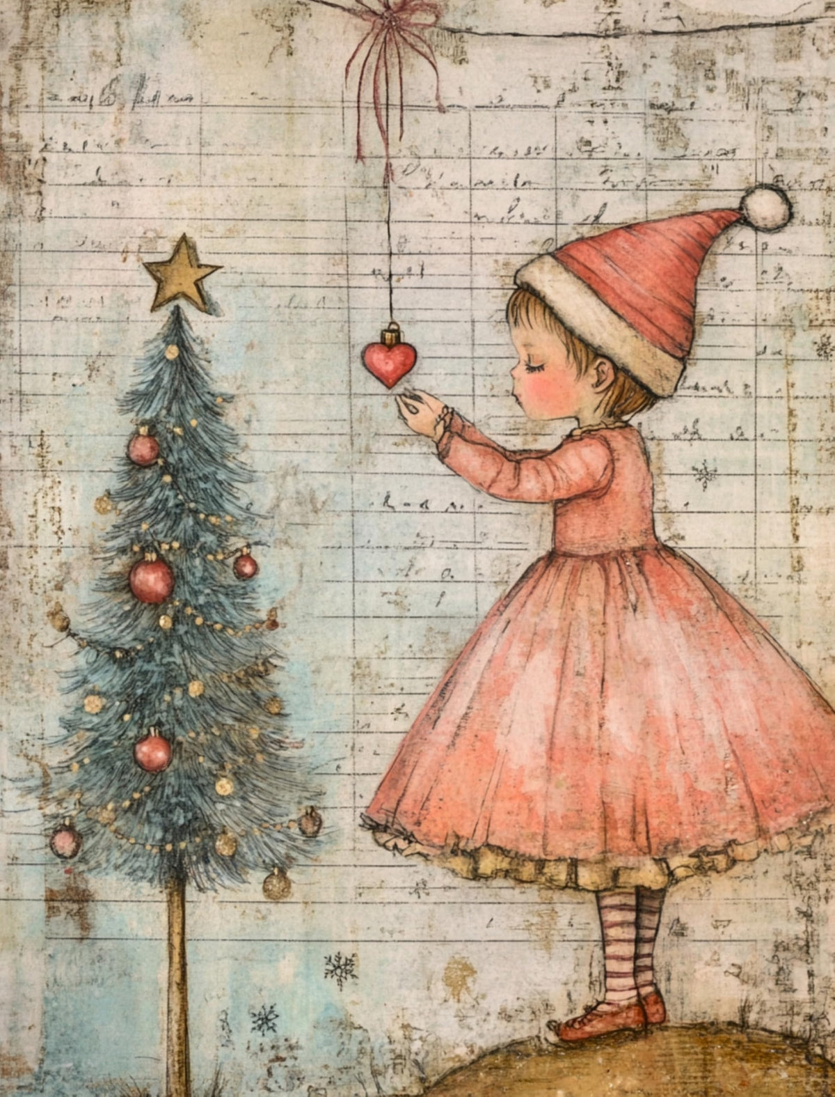 Vintage Pink Christmas Decoupage Rice Papers, 21 x 26.5cm - 6 Sheets | 6 Unique Designs | Versatile Christmas Designs for Art Projects & Crafting by CRAFT KREATIVELY