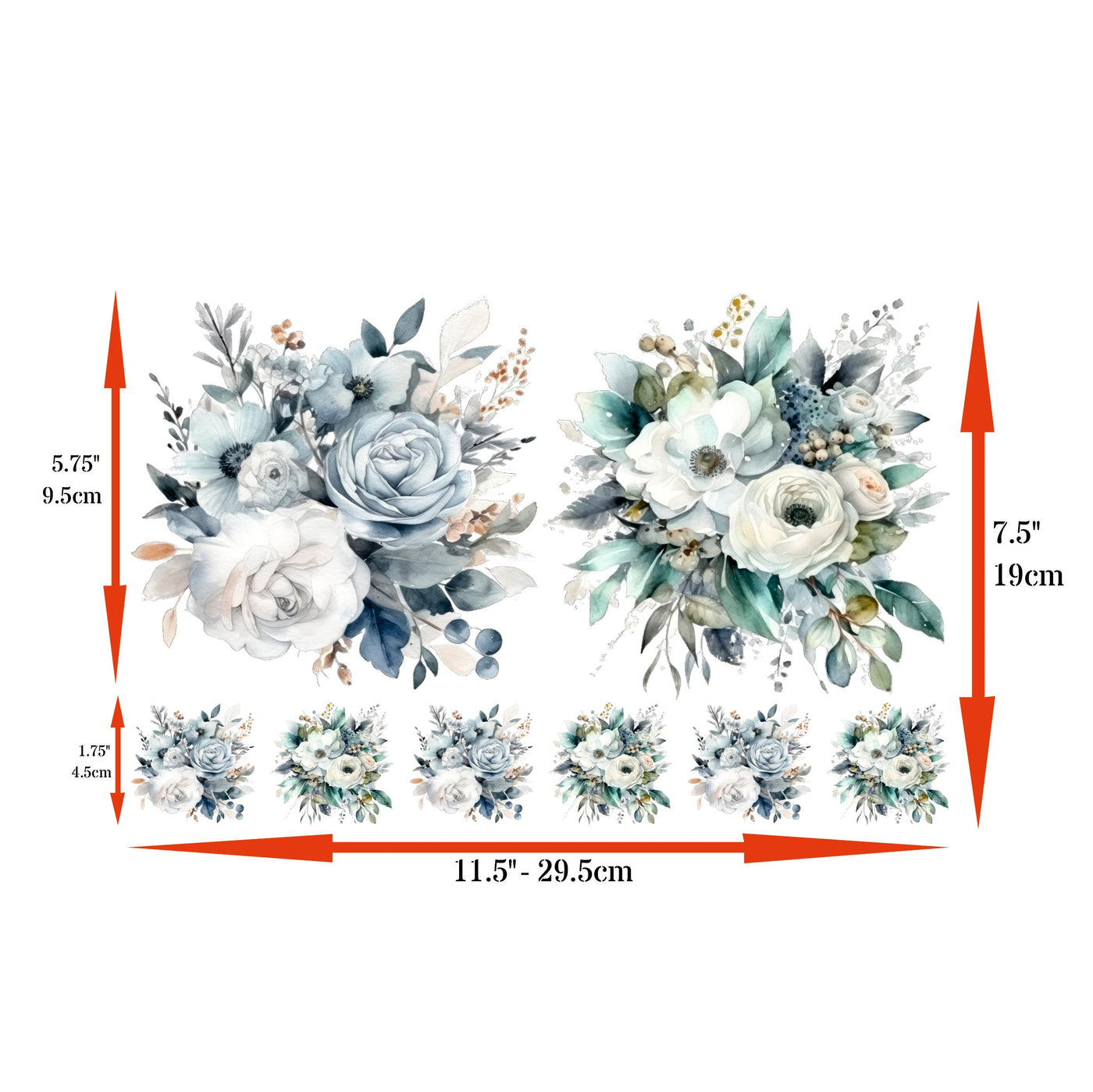 Bouquet Rice Papers - 4 Pages | 32 Pieces | 8 Unique Designs | Versatile Decoupage Designs for Art Projects & Crafting by CRAFT KREATIVELY (Silver)