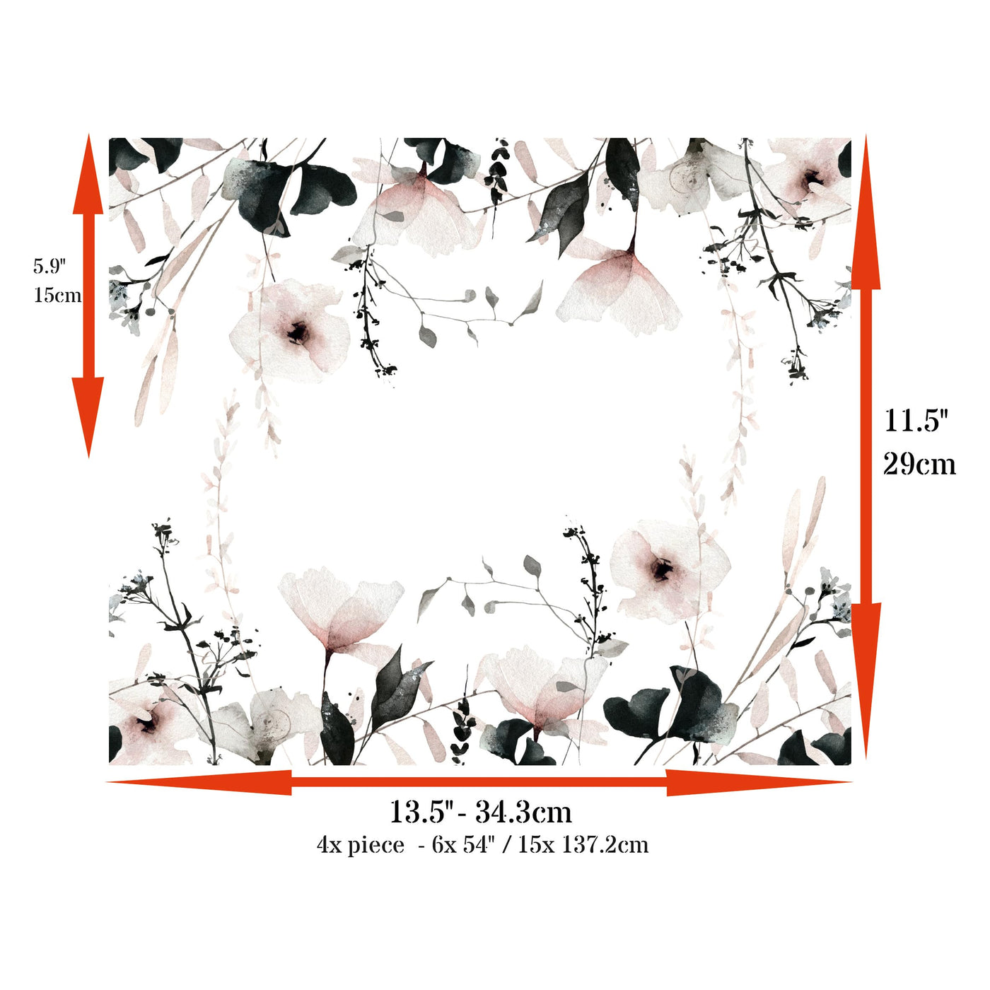 Decoupage Rice Paper (4 pc) - Decoupage Border for Walls, Furniture & Crafts, Decoupage by CRAFT KREATIVELY