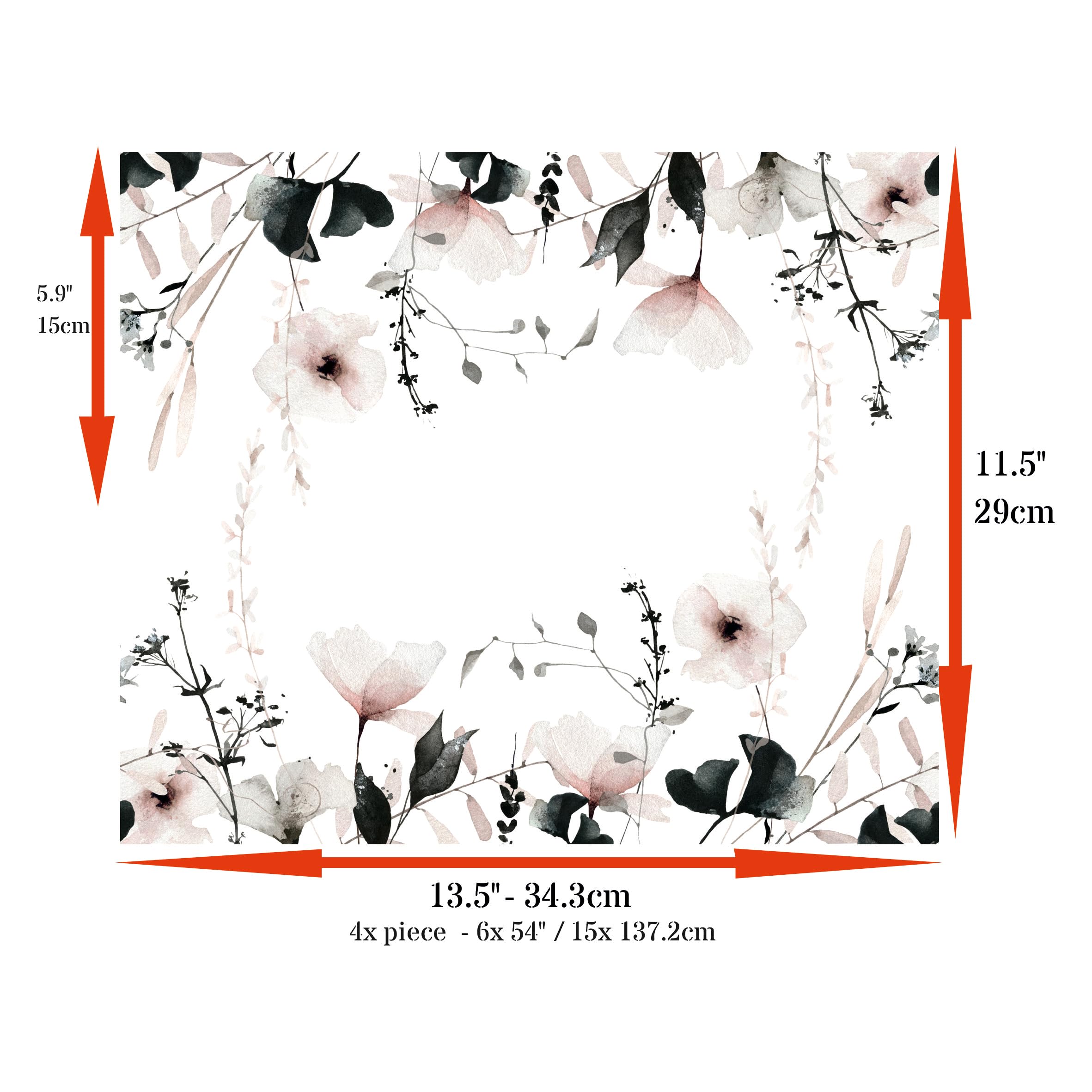 Decoupage Rice Paper (4 pc) - Decoupage Border for Walls, Furniture & Crafts, Decoupage by CRAFT KREATIVELY