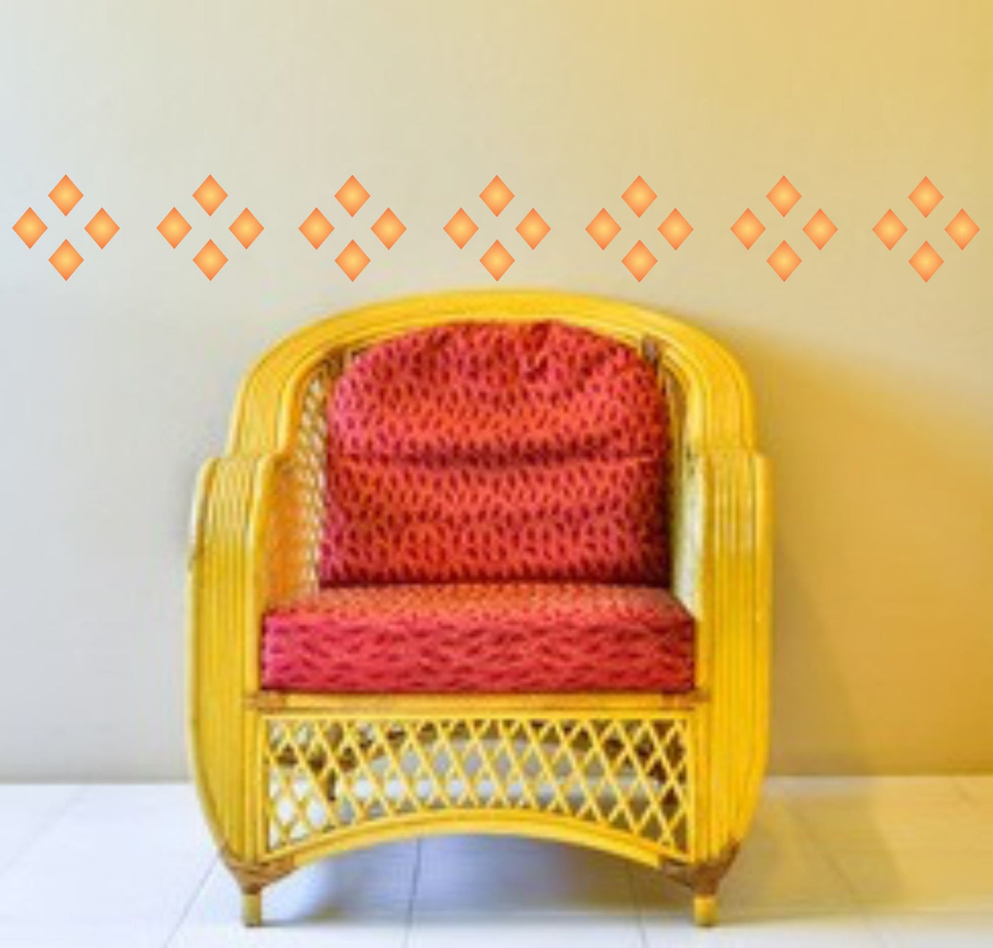 Diamond Pattern Stencil - 18 x 7.5cm - Reusable Harlequin Border Geometric Shape Wall Stencils for Painting