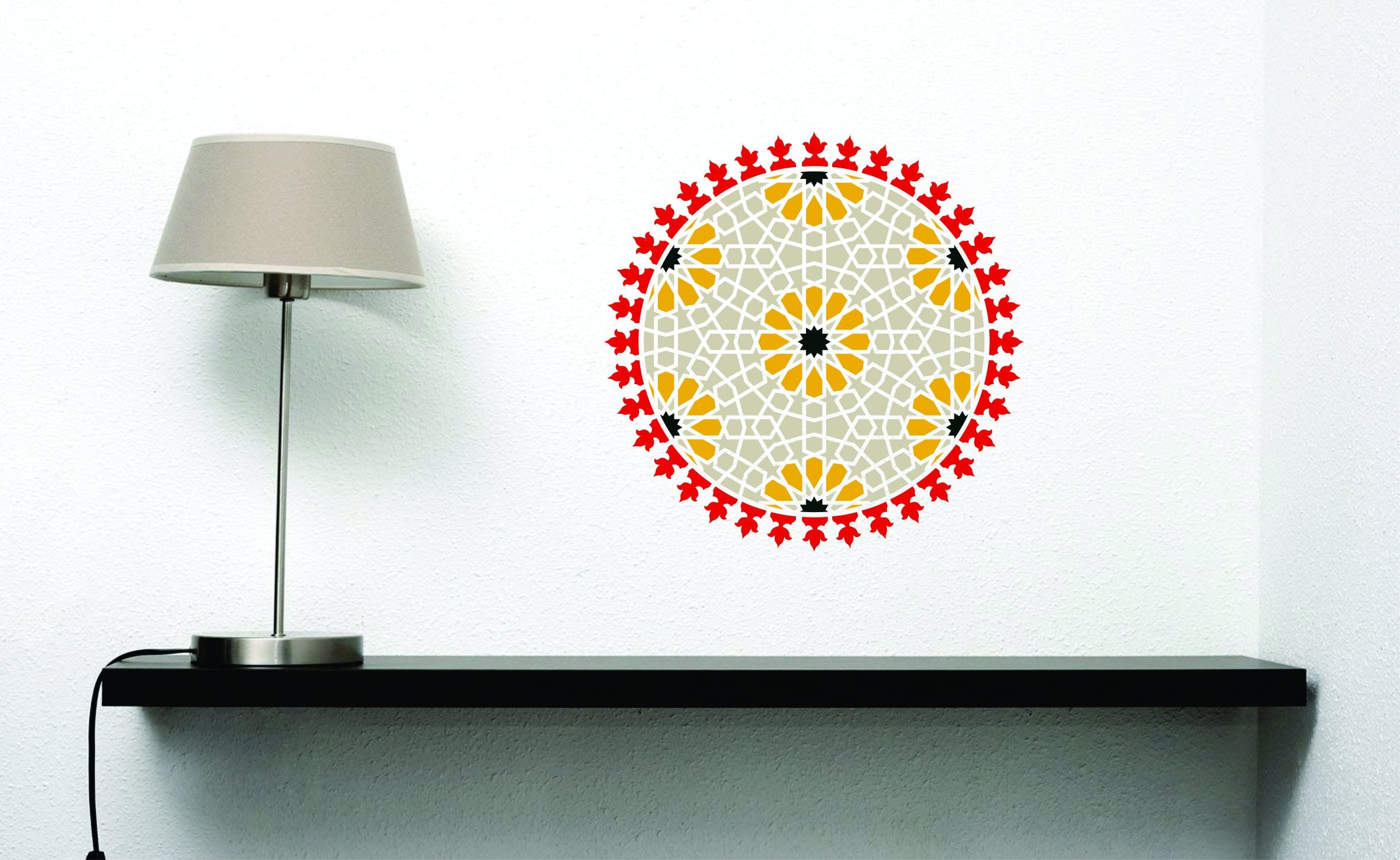Islamic Geometric Stencil - 25.5 x 25.5cm (M) - Reusable Sacred Geometry Mandala Wall Stencil Template