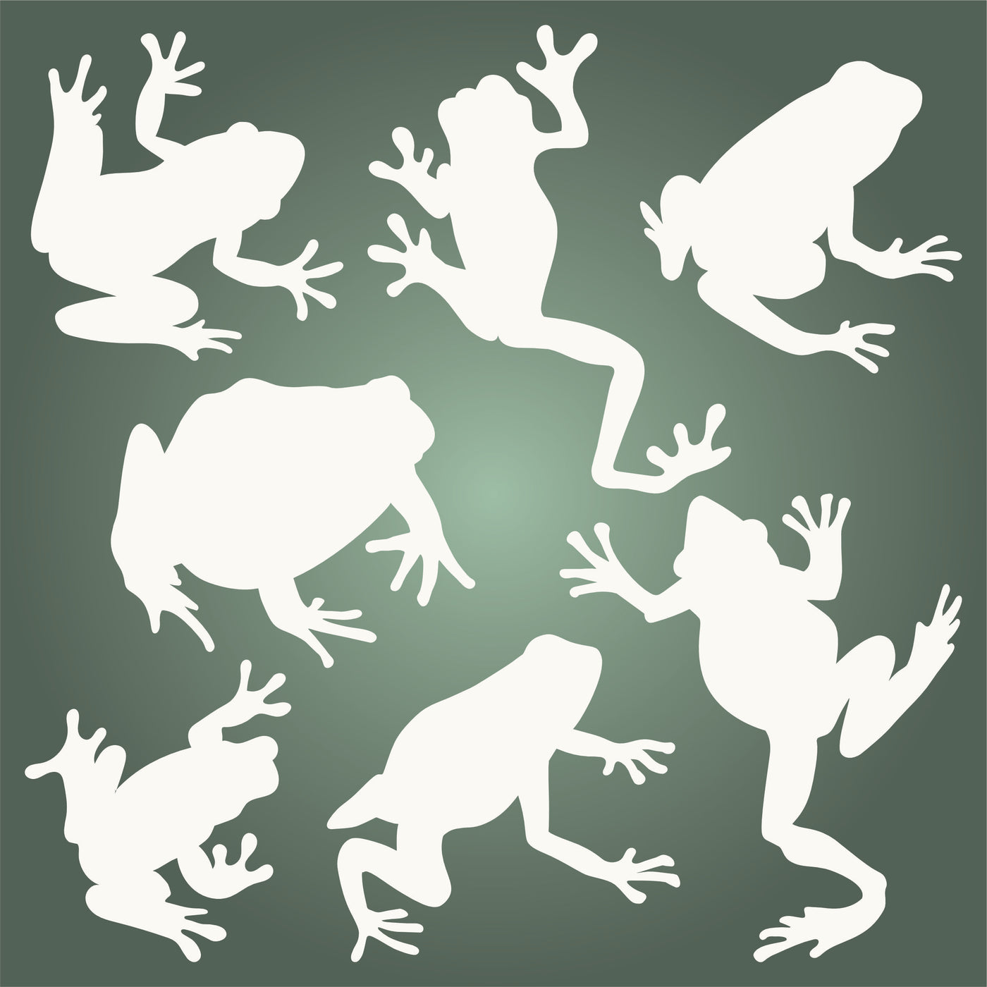 Frogs Stencil - Reusable Mylar Toad Design for Painting or Tracing