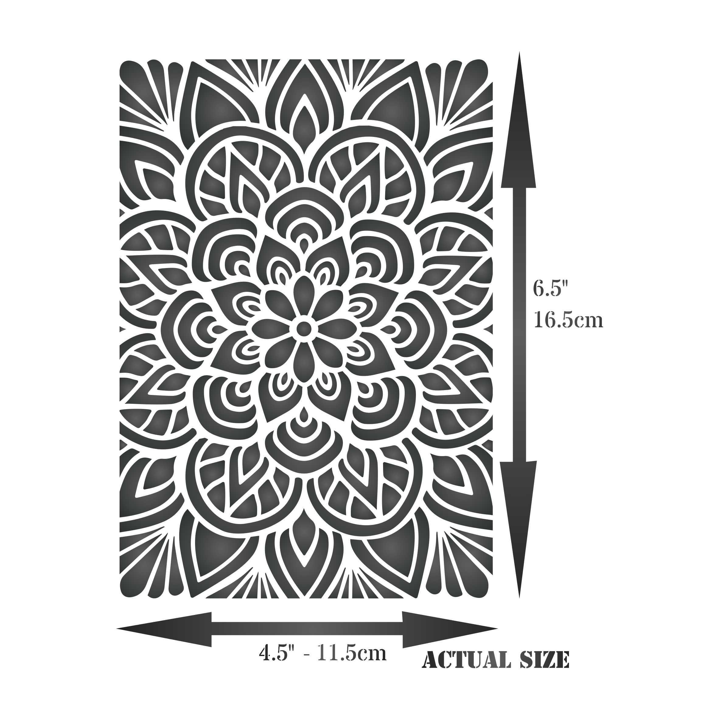 Mandala Layering Stencil, 4.5 x 6.5 inch - Layering use to add Texture and Design