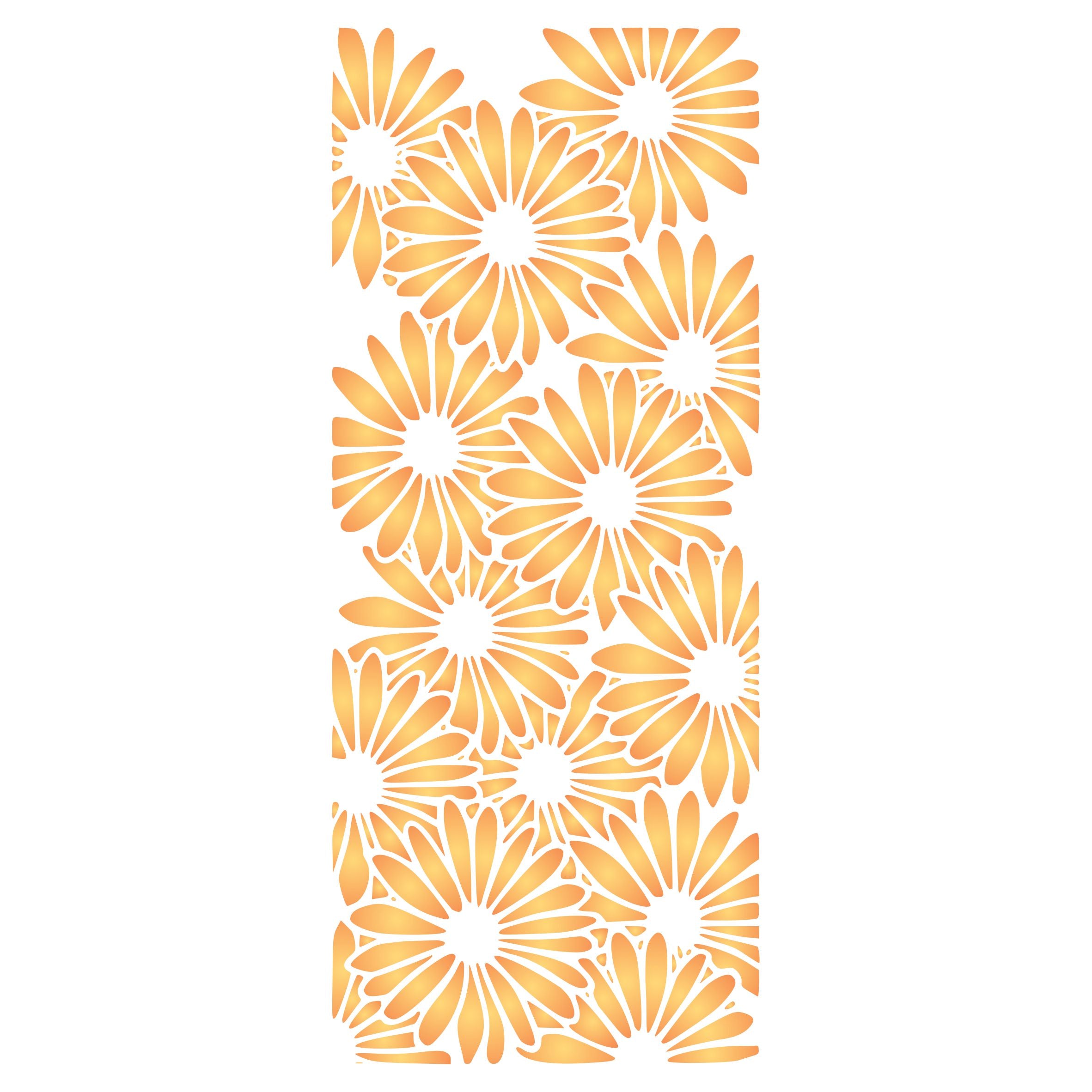 Slimline Daisy Stencil, 4 x 9 inch - Flower Daisies Card Making Slimline DiesCards Template