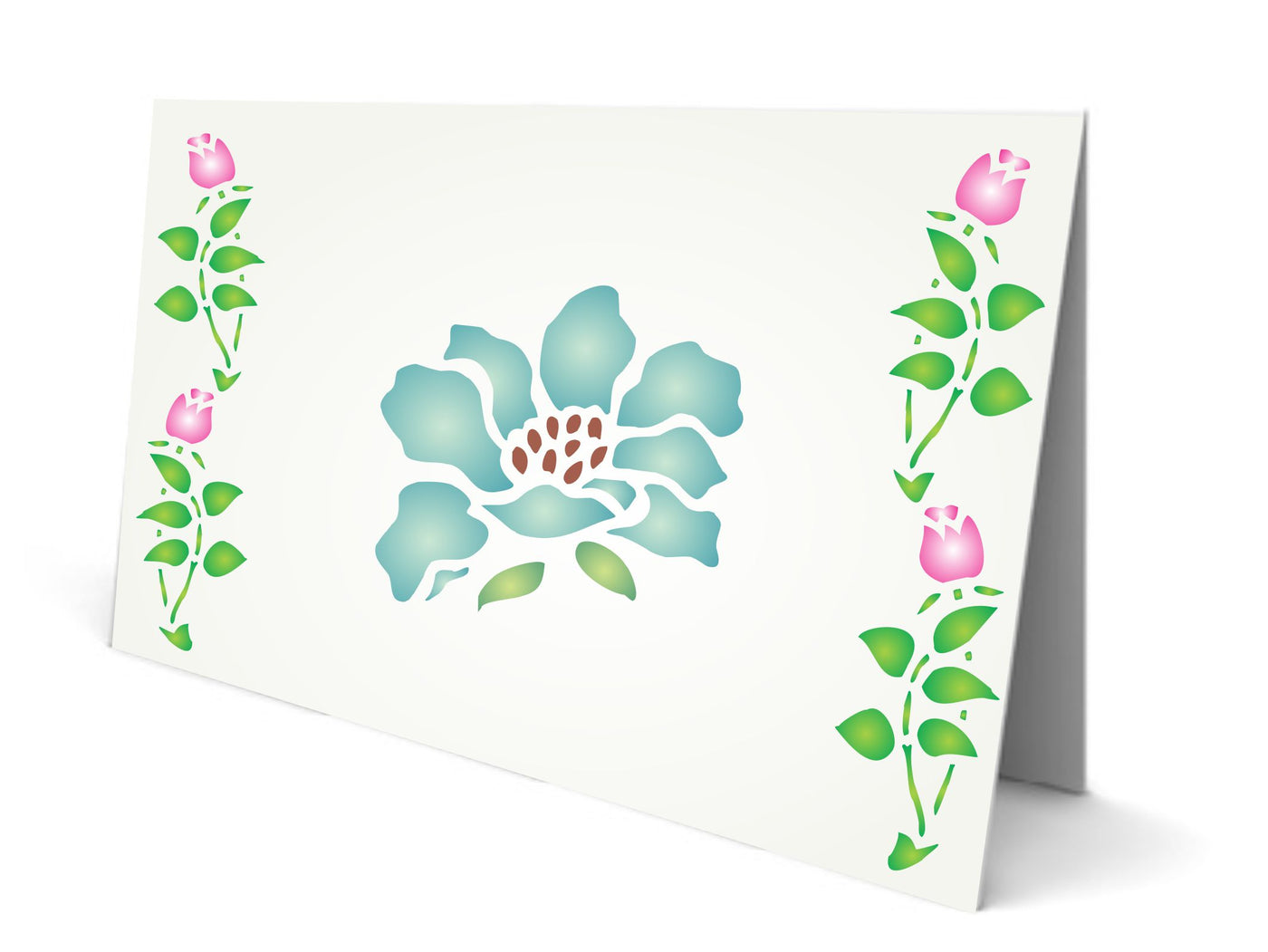 Flower Stencil - Floral Flowers FloraPainting Cards