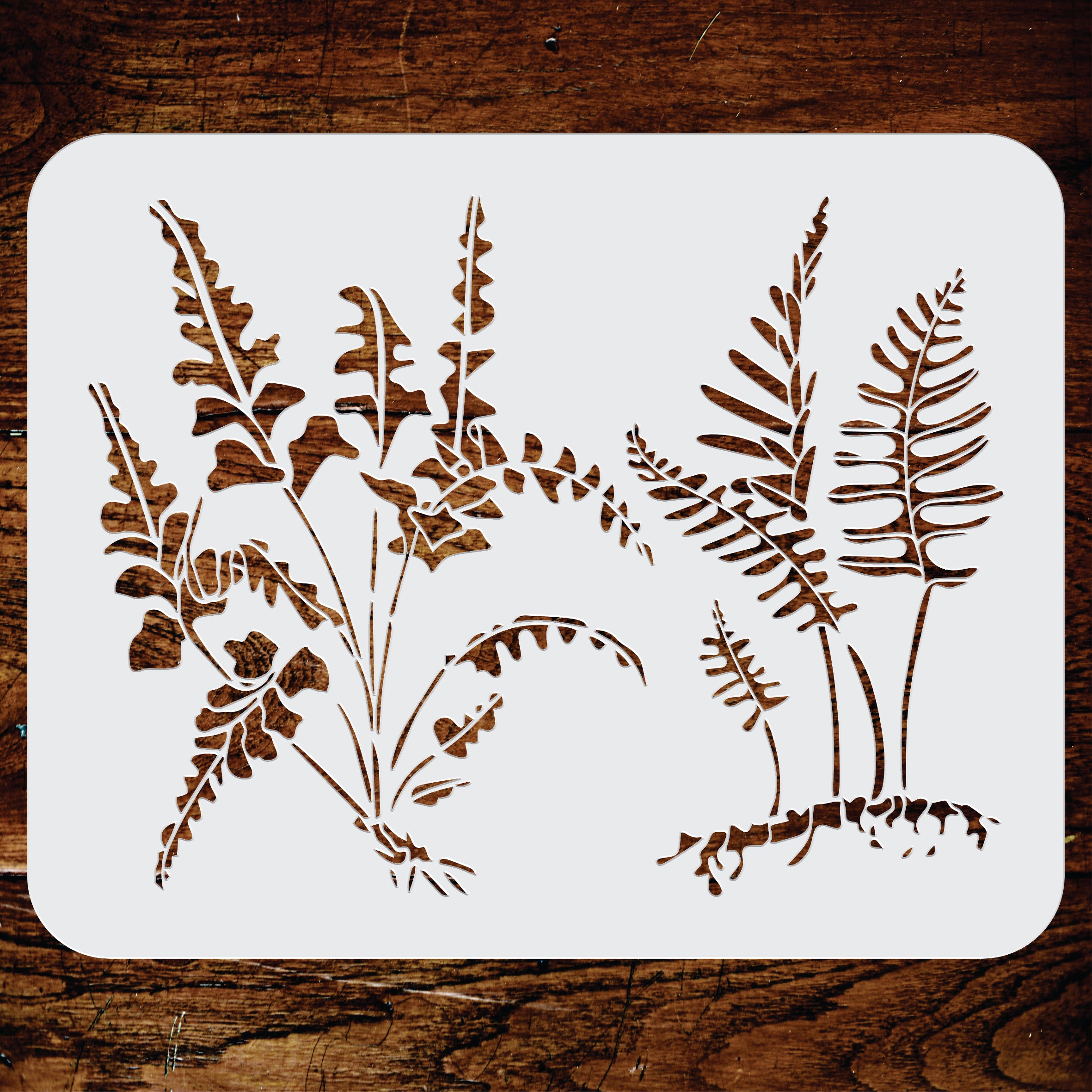 Fern Plants Stencil - Tropical Sword Ferns