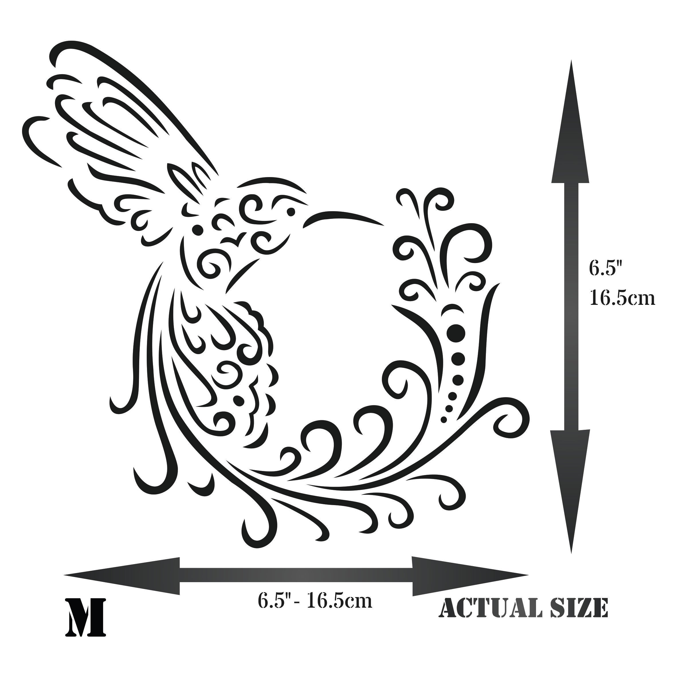 Bird of Paradise Stencil - Stylized Paradise Bird