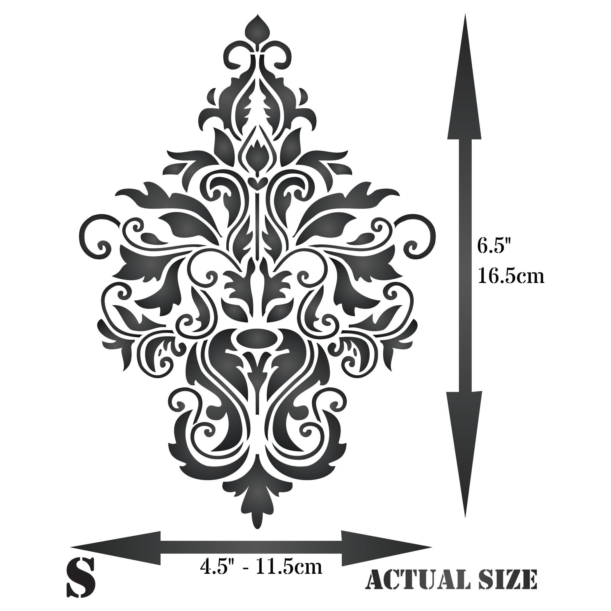 Damask Stencil - Large Floral Allover Pattern