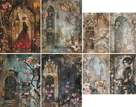 Victorian Gates Decoupage Rice Paper, 20.32 x 26.67 cm - for Scrapbooking Cards Crafts