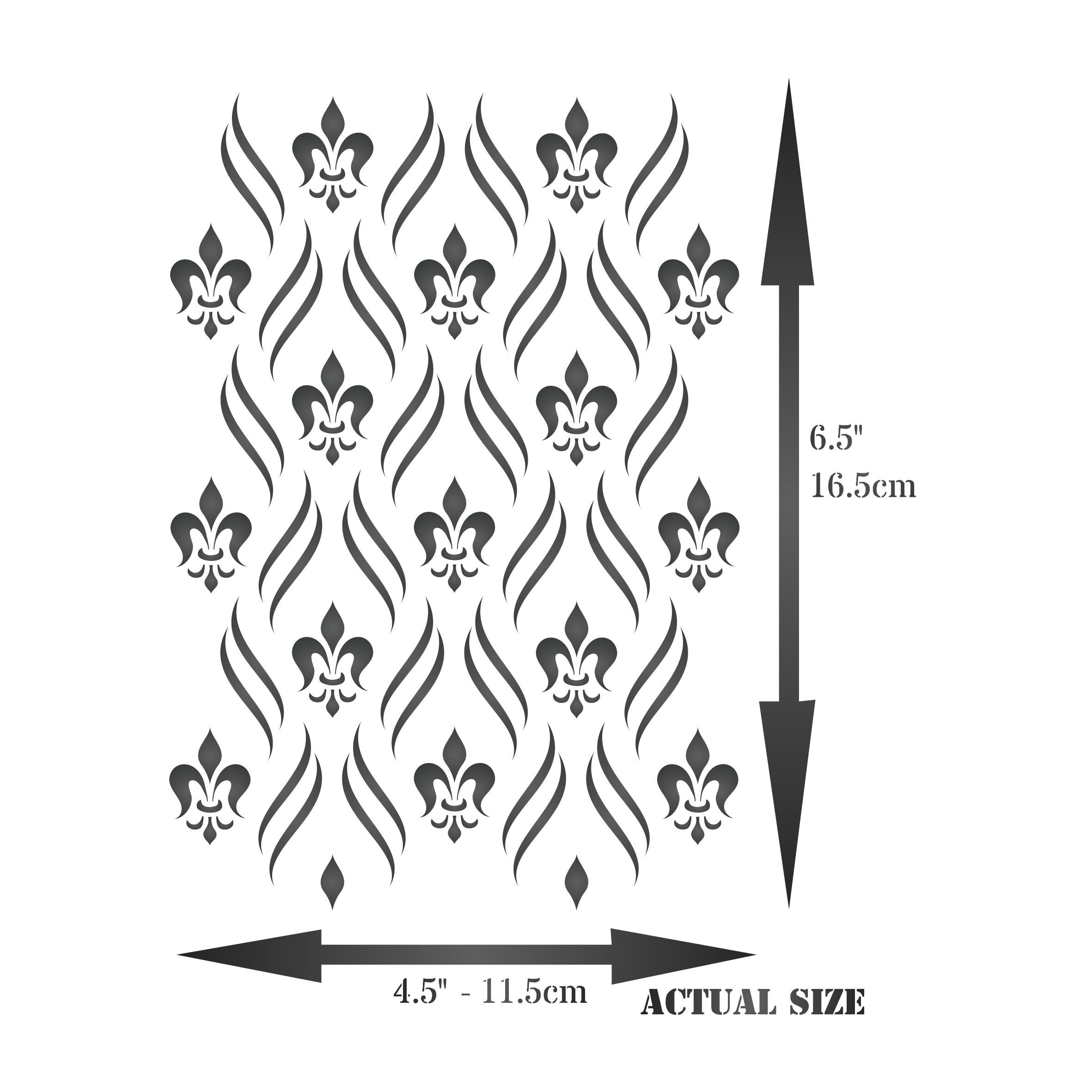 Fleur de Lis Layering Stencil, 4.5 x 6.5 inch - Layering use to add Texture and Design