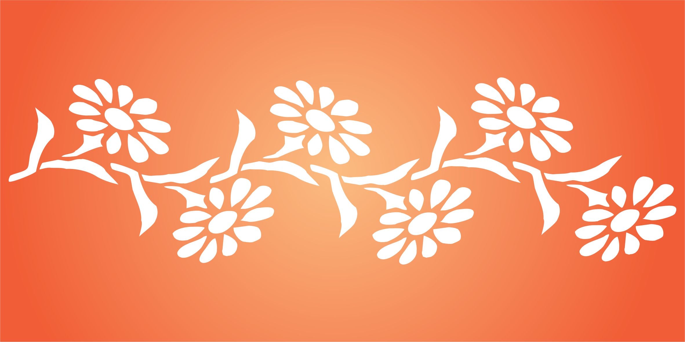 Daisy Stencil, 9.5 x 2.5 inch- Classic Border Flower