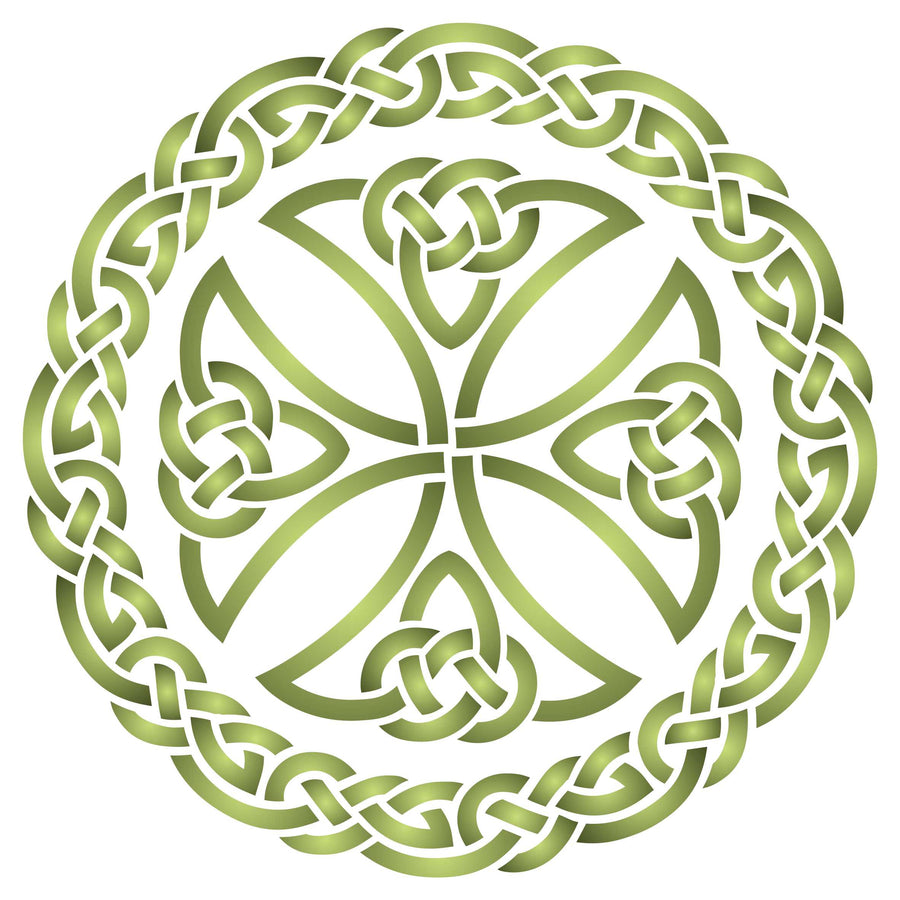 Celtic Cross Stencil - Irish Celts Viking Knotwork Woven Ethnic Braided