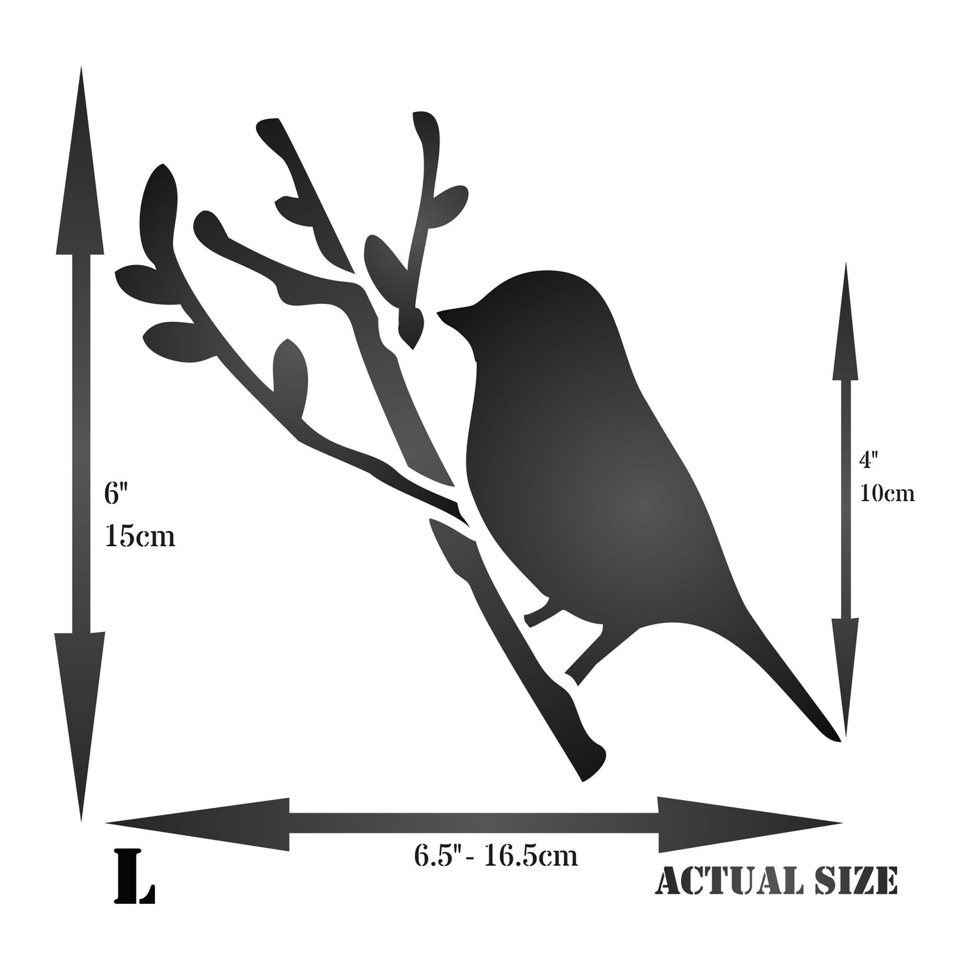 Bird Stencil - Bird Branch Silhouette