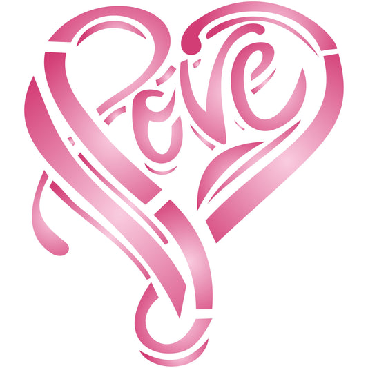 Valentine Love Heart Stencil, 8.26 x 10.16 cm-Template Valentine Stencils