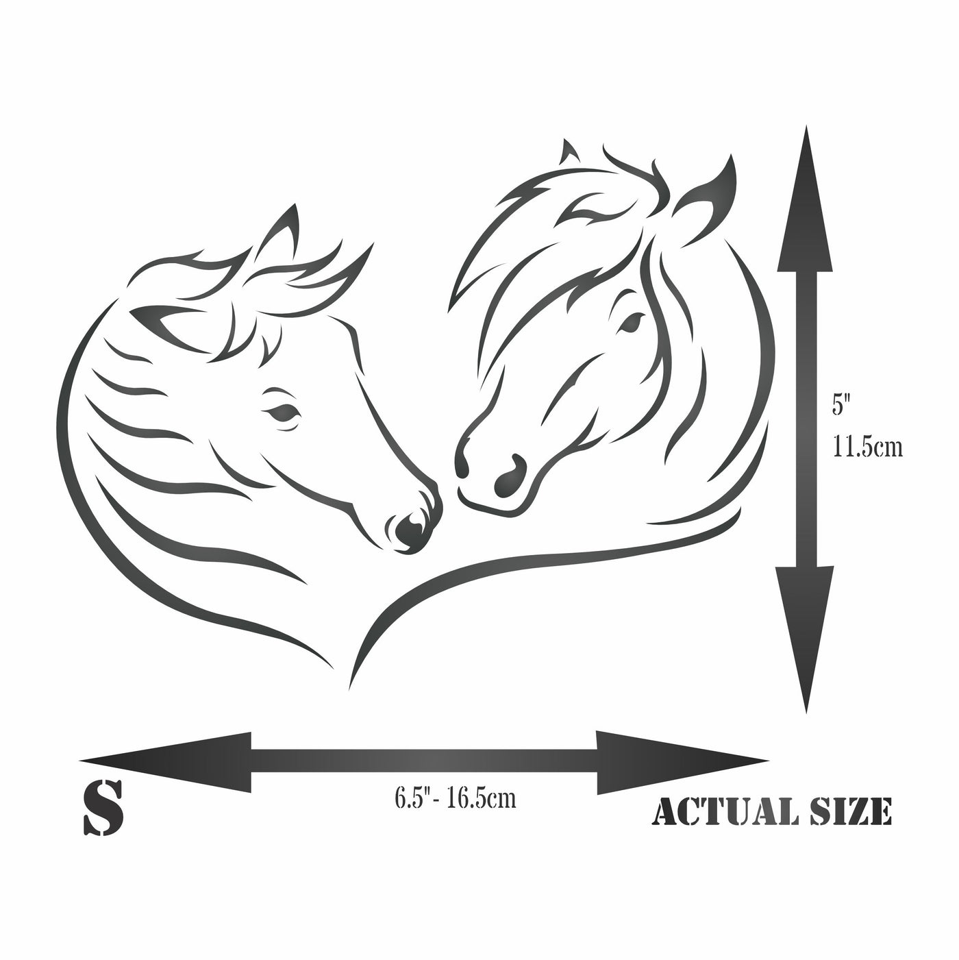 Love Horses Stencil - Decorative Farm Animal Equine Pony Horse Head