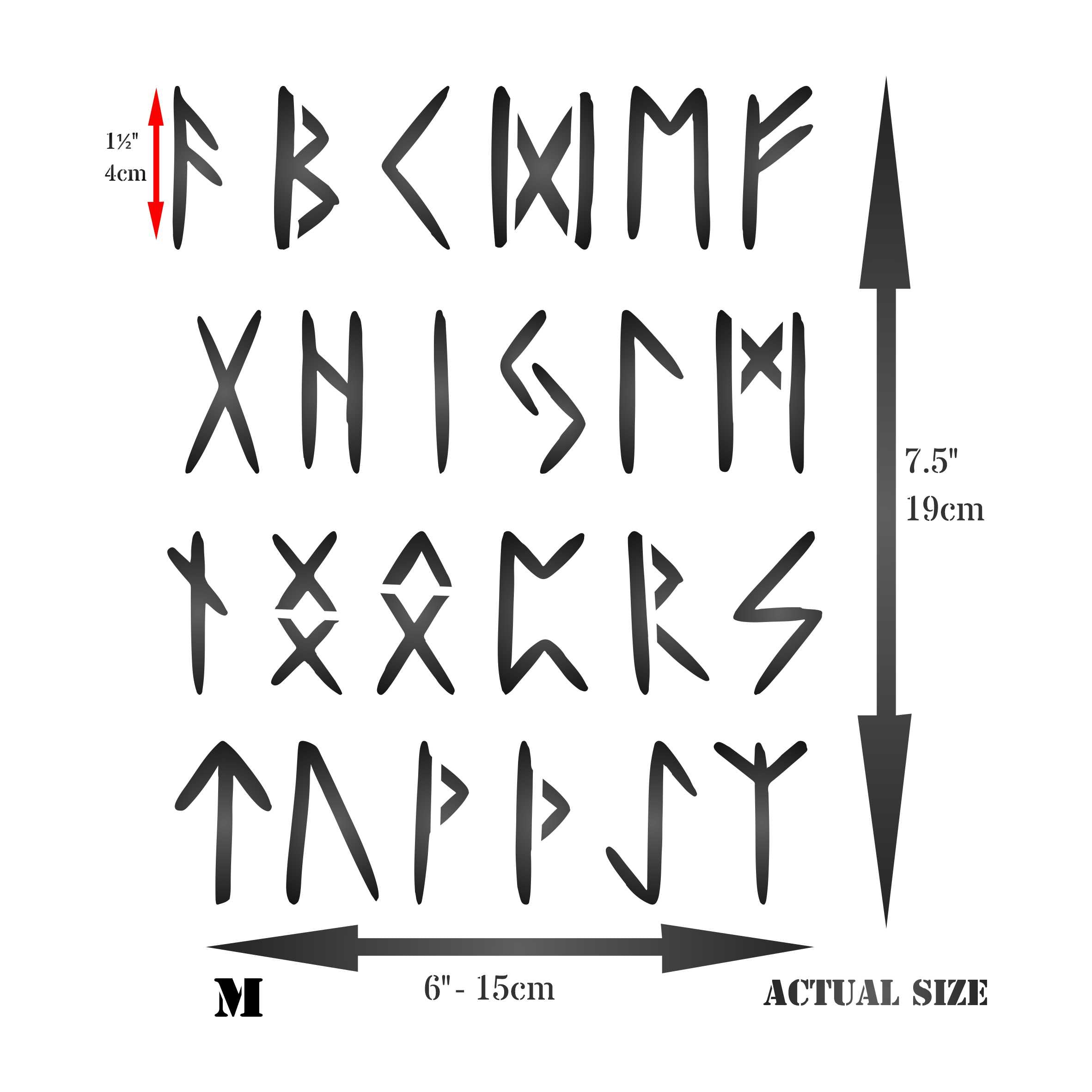 Runes Stencil - Ancient Celtic Norse Nordic Writing Alphabet