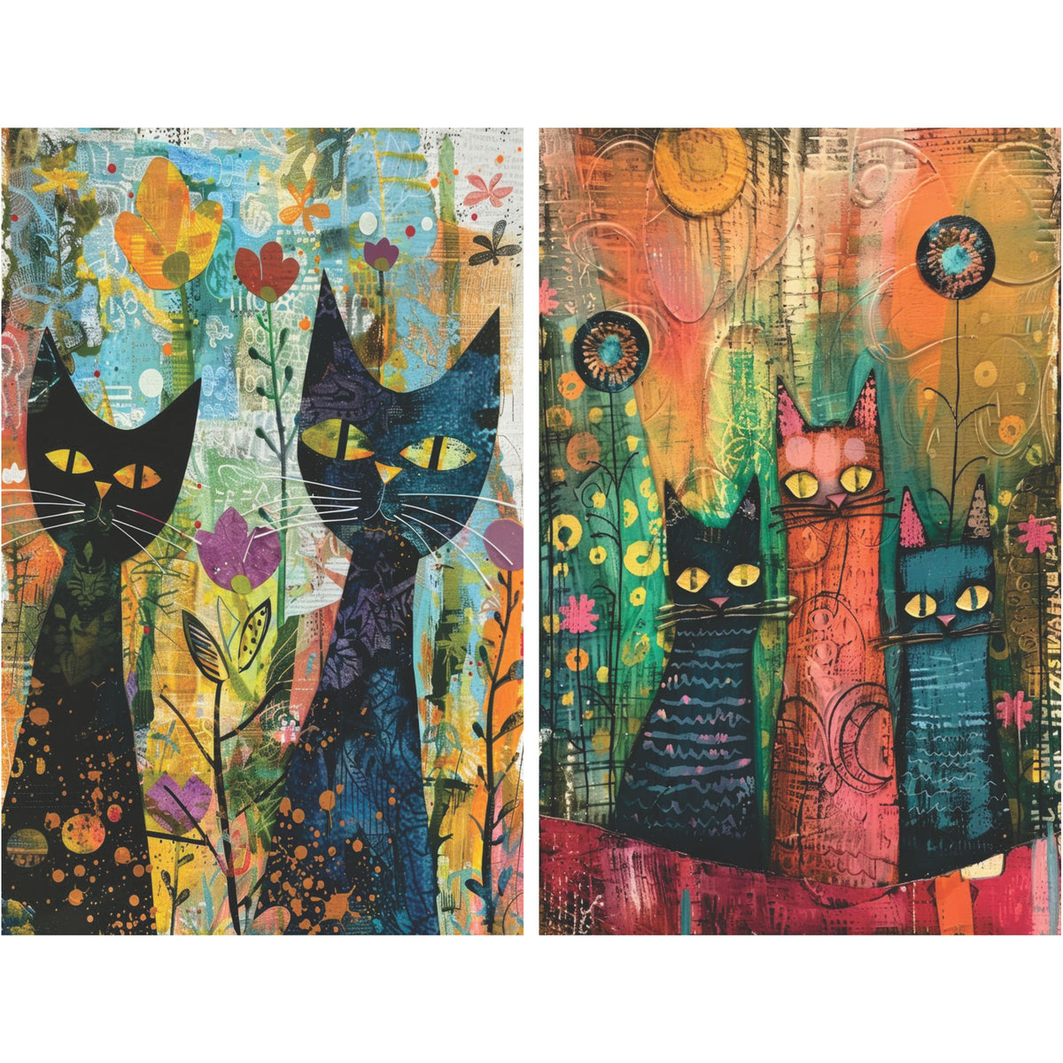 Cats Decoupage Rice Paper, 20.32 x 26.67 cm - for Decoupage Scrapbooking Crafts