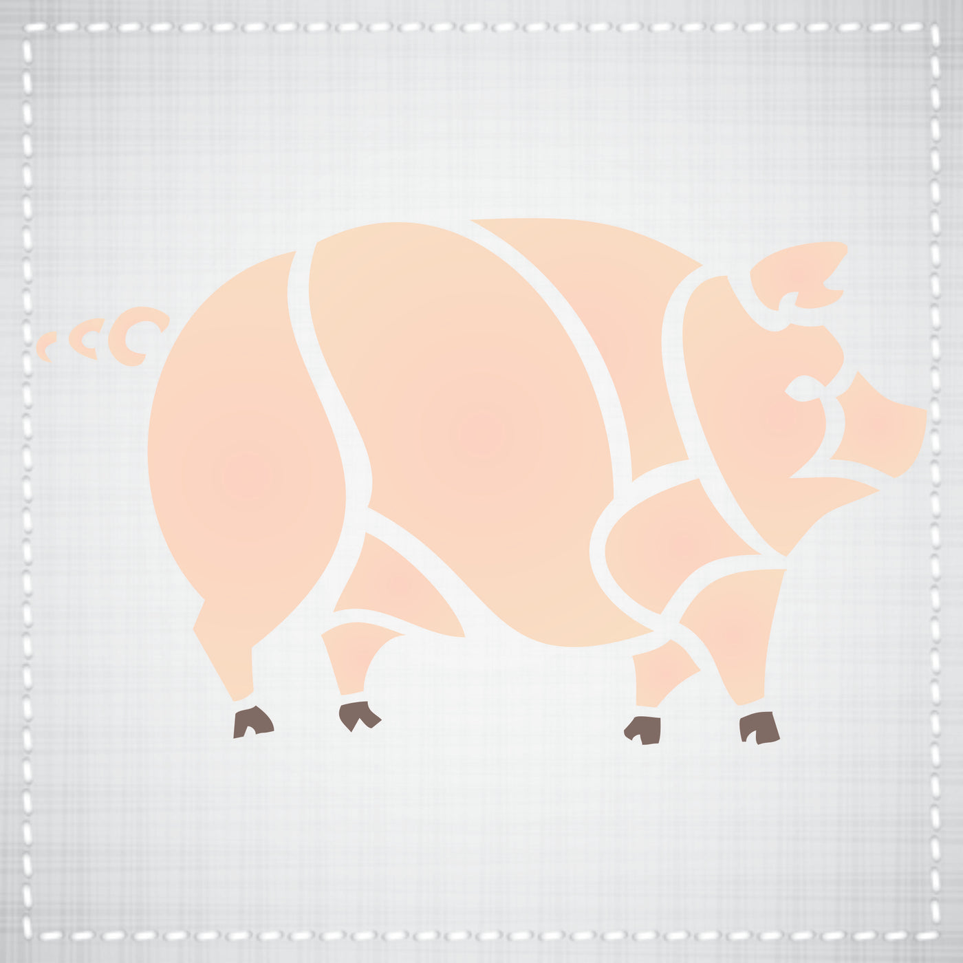 Pig Stencil, 7.5 x 4.5 inch - Decorative Farm Animals