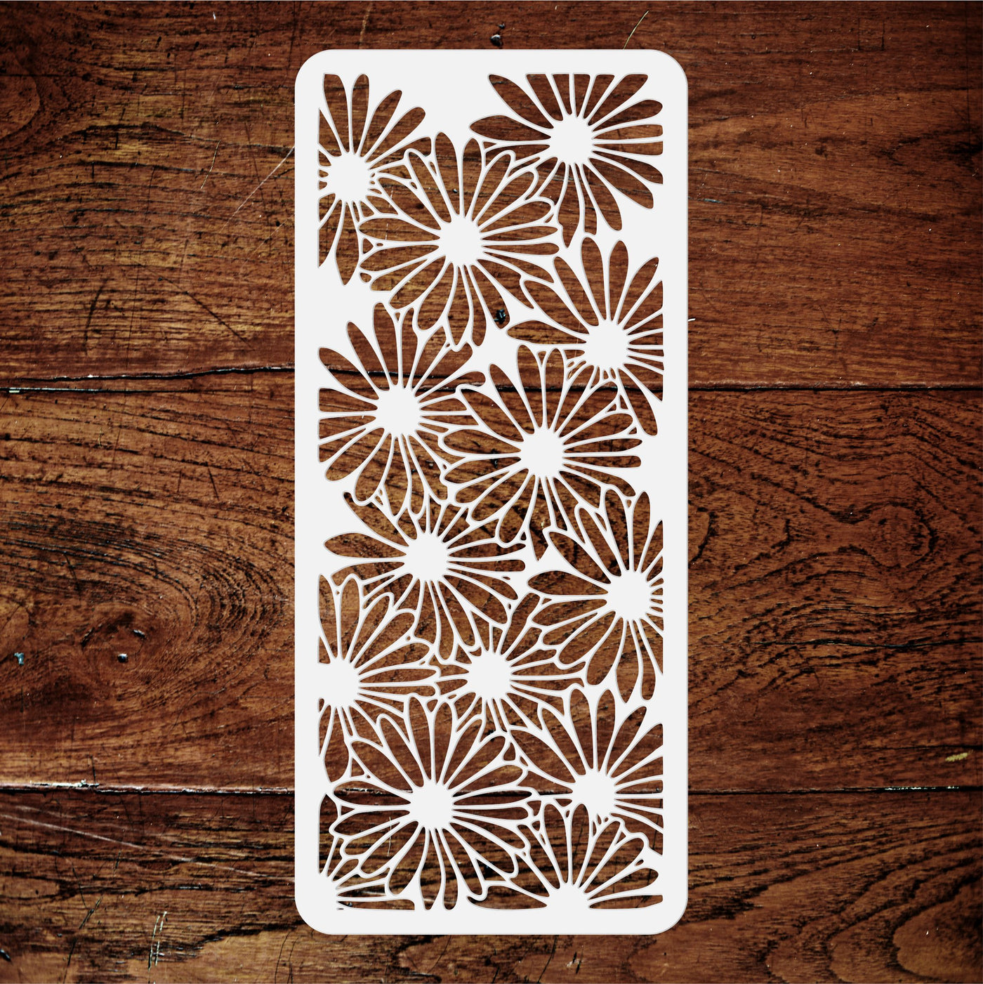 Slimline Daisy Stencil, 4 x 9 inch - Flower Daisies Card Making Slimline DiesCards Template